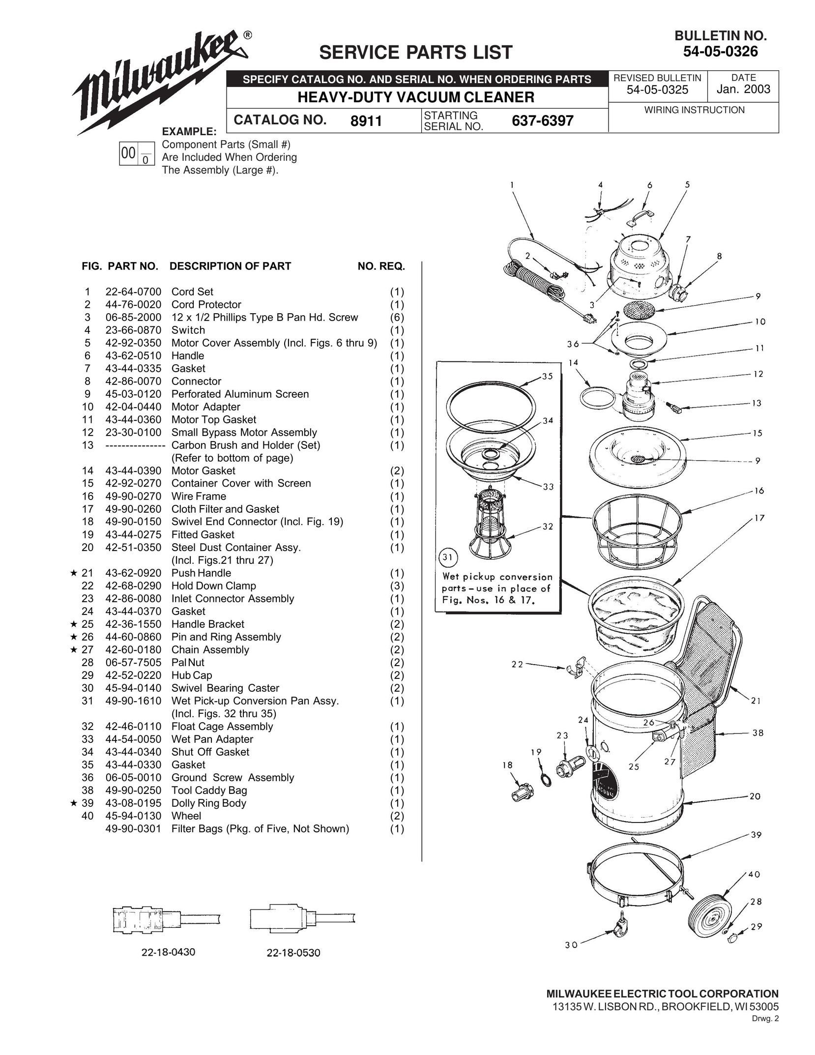 Milwaukee 8911 Vacuum Cleaner User Manual