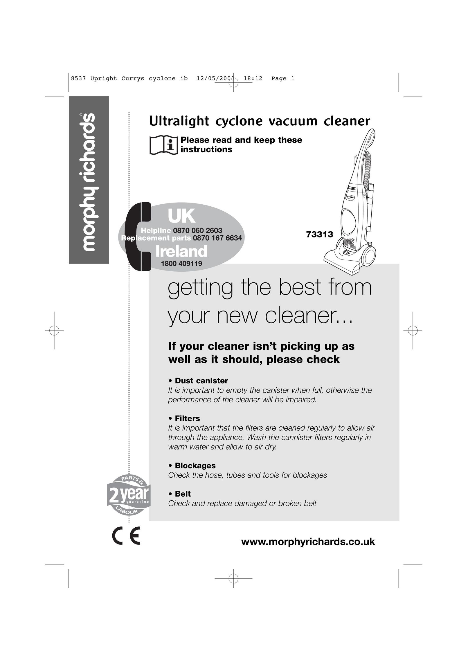 Morphy Richards 73313 Vacuum Cleaner User Manual