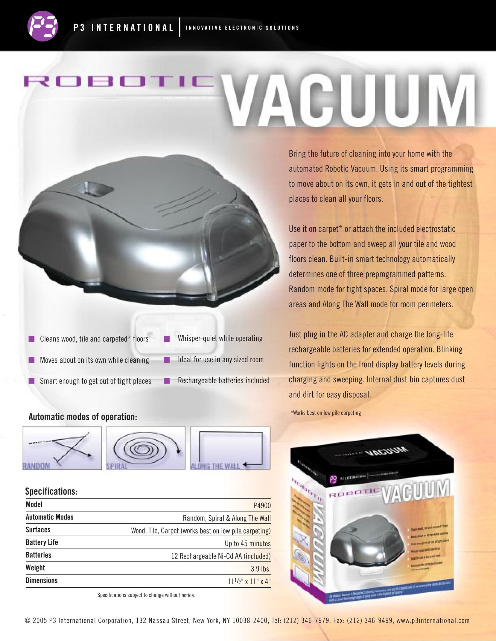 P3 International P4900 Vacuum Cleaner User Manual