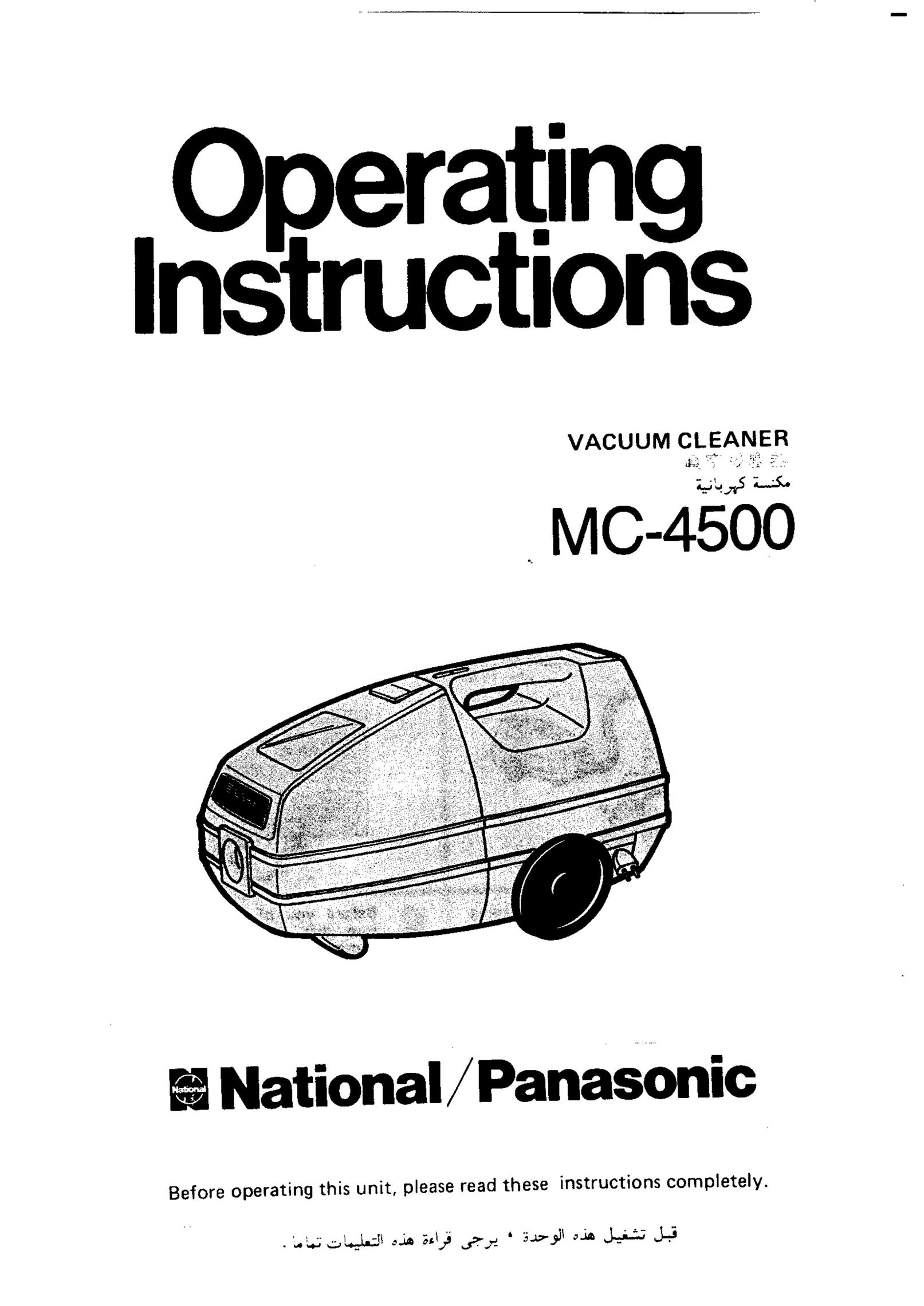 Panasonic MC-4500 Vacuum Cleaner User Manual