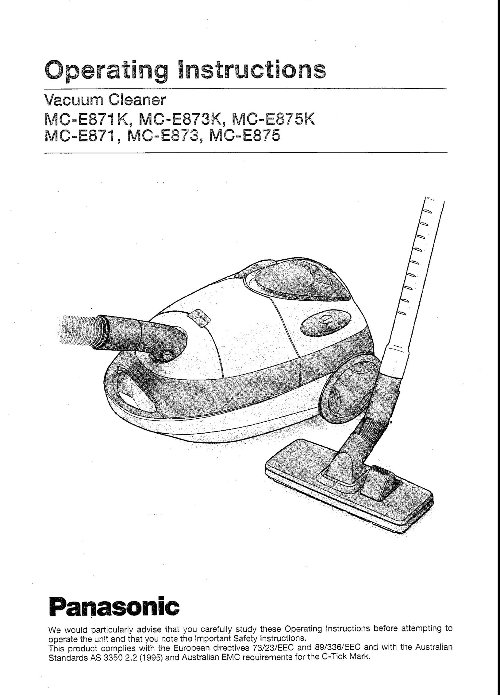 Panasonic MC-E875K Vacuum Cleaner User Manual