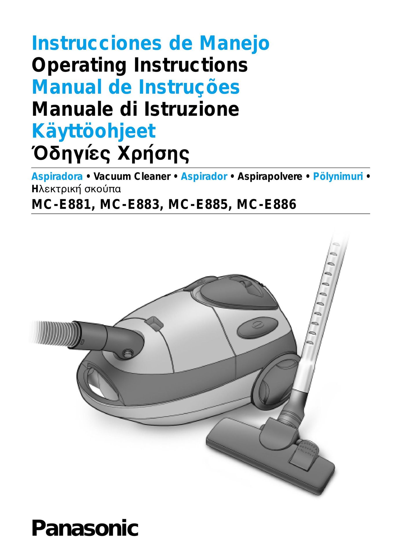 Panasonic MC-E886 Vacuum Cleaner User Manual