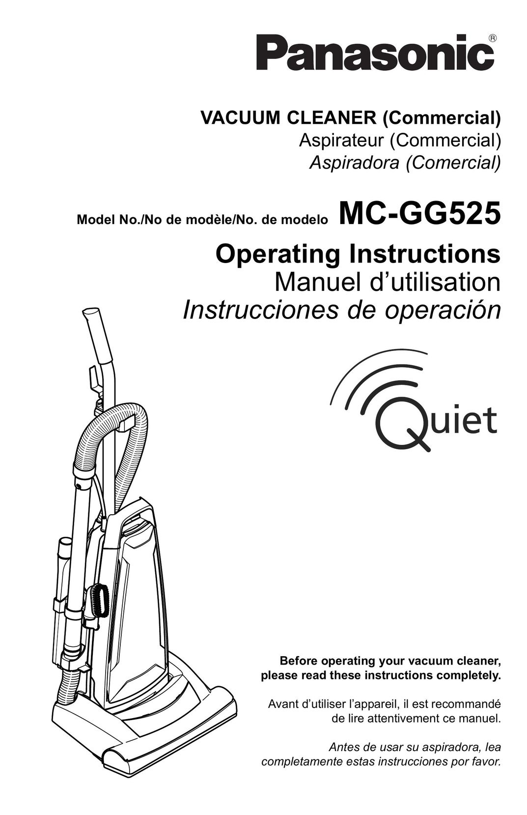 Panasonic MC-GG525 Vacuum Cleaner User Manual