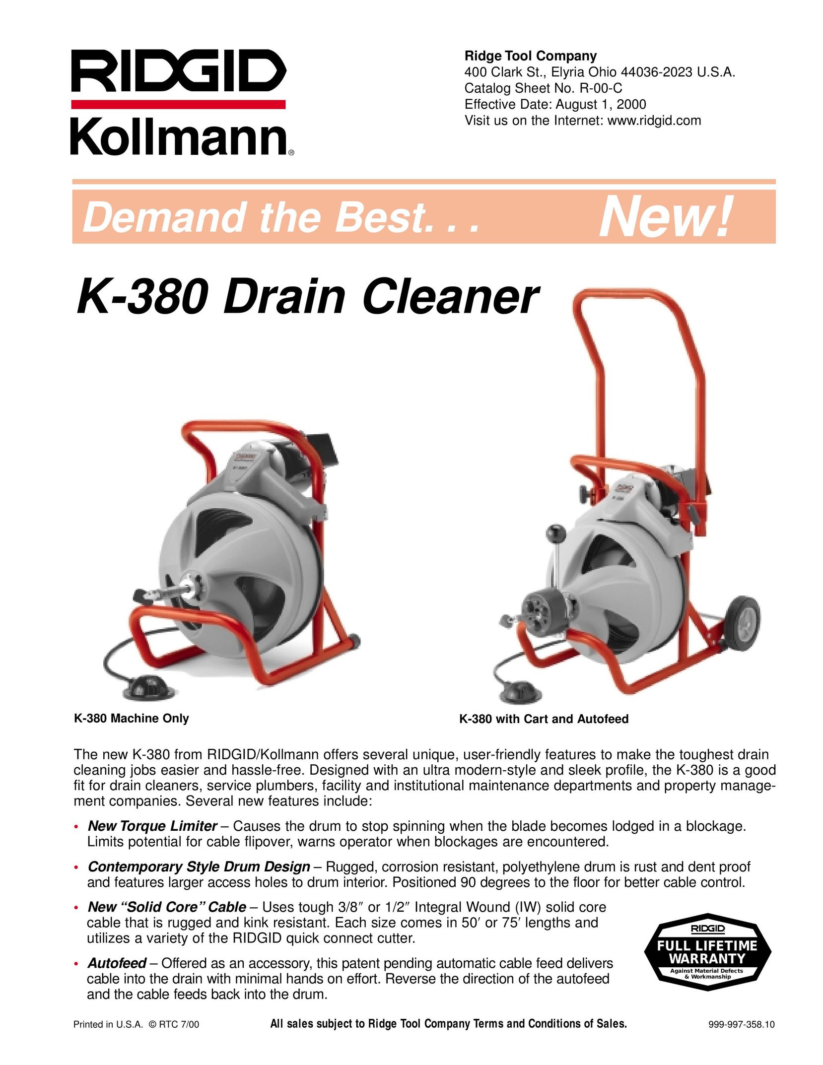 RIDGID K-380 Vacuum Cleaner User Manual
