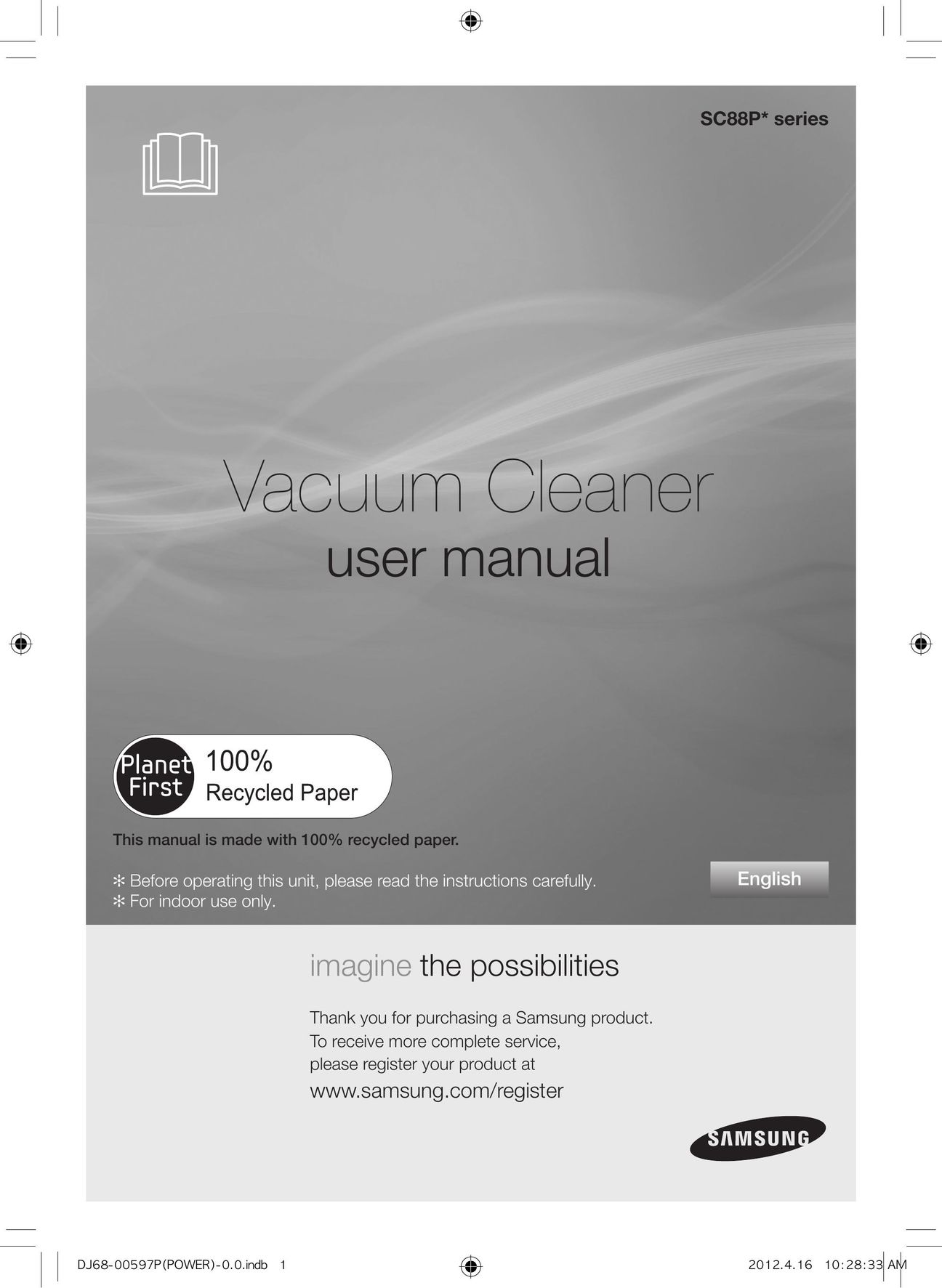 Samsung SC88P Vacuum Cleaner User Manual