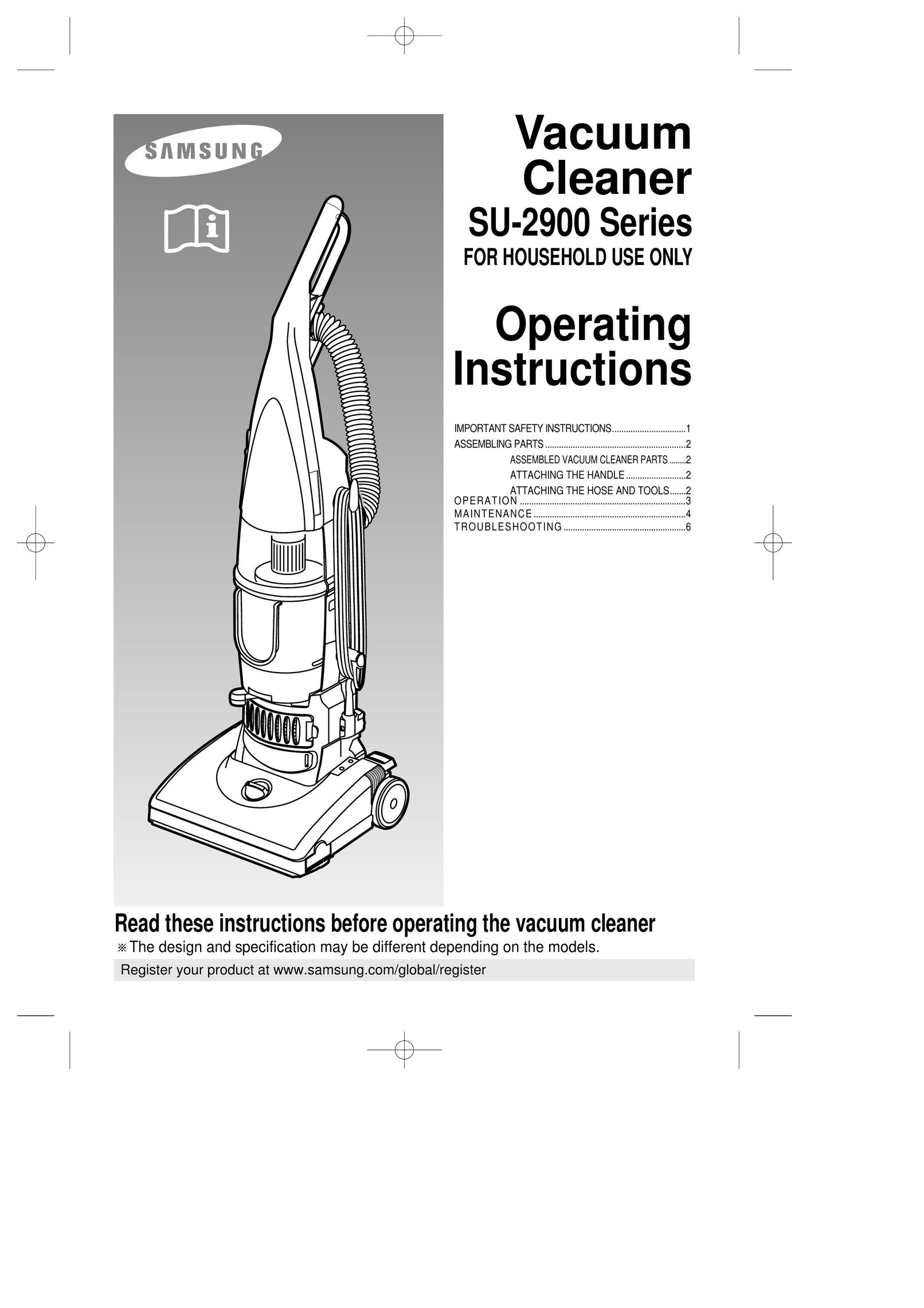 Samsung SU-2900 Vacuum Cleaner User Manual