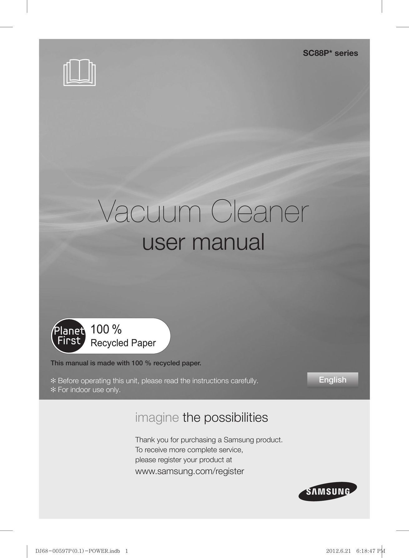 Samsung VCC88P0H1B Vacuum Cleaner User Manual
