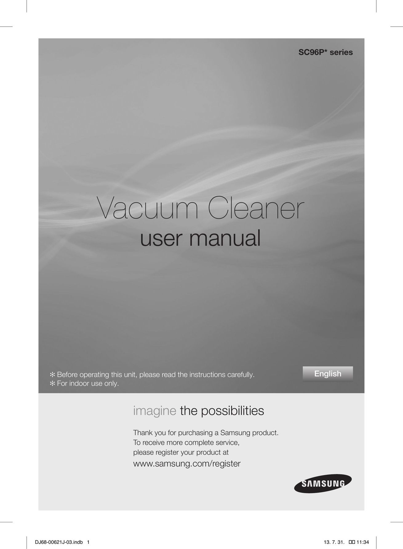 Samsung VCC96P0H1G Vacuum Cleaner User Manual