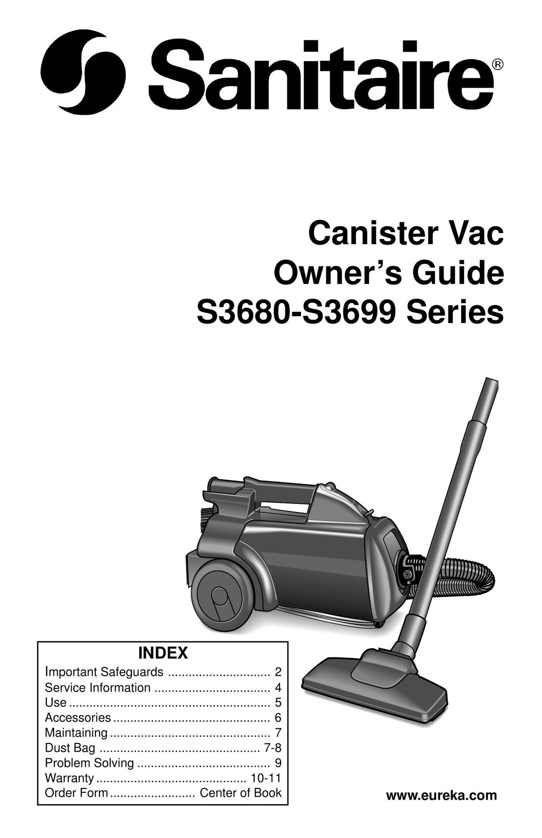 Sanitaire S3699 Series Vacuum Cleaner User Manual