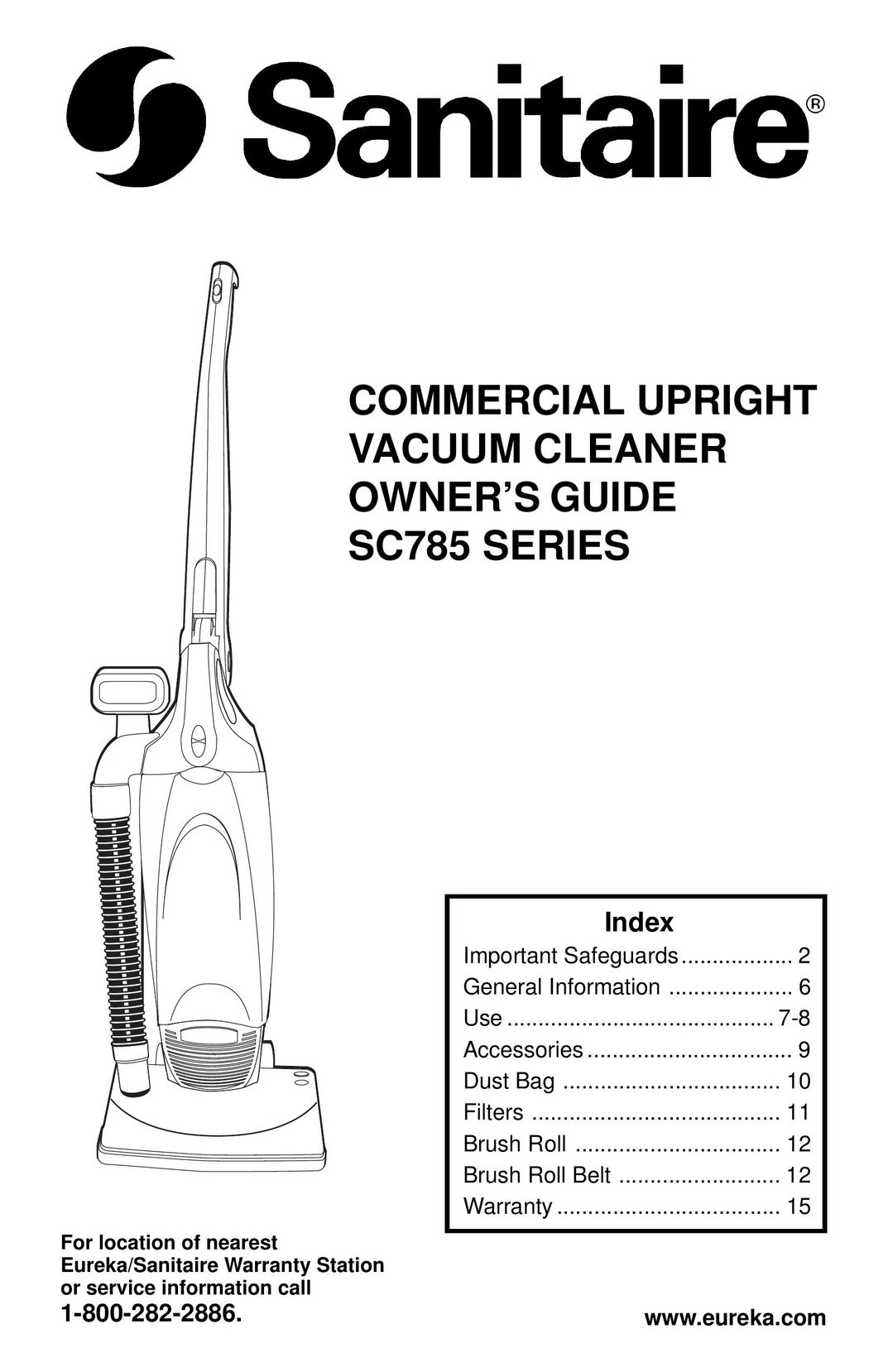 Sanitaire SC785 SERIES Vacuum Cleaner User Manual