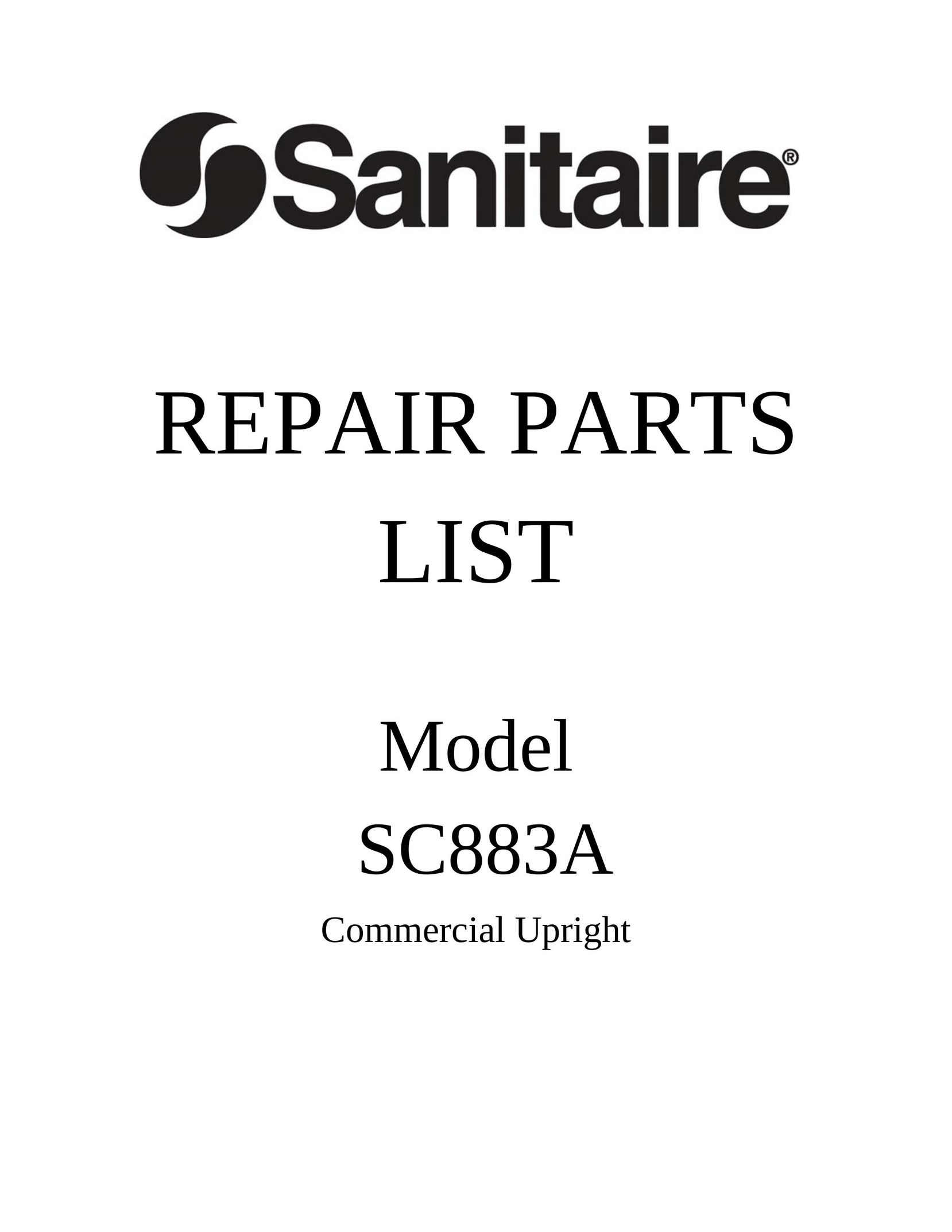 Sanitaire SC883A Vacuum Cleaner User Manual