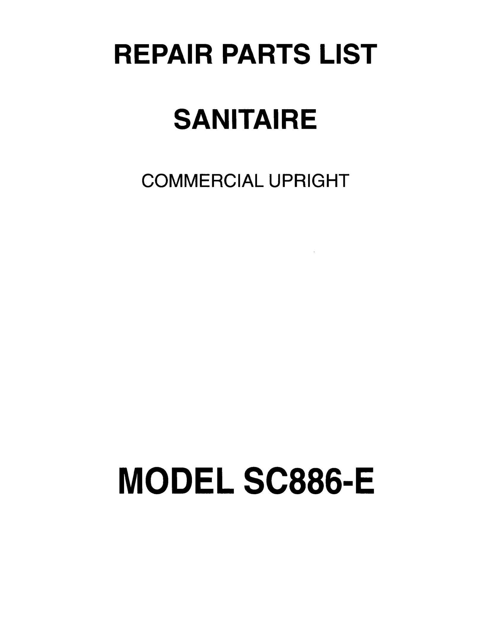 Sanitaire SC886-E Vacuum Cleaner User Manual
