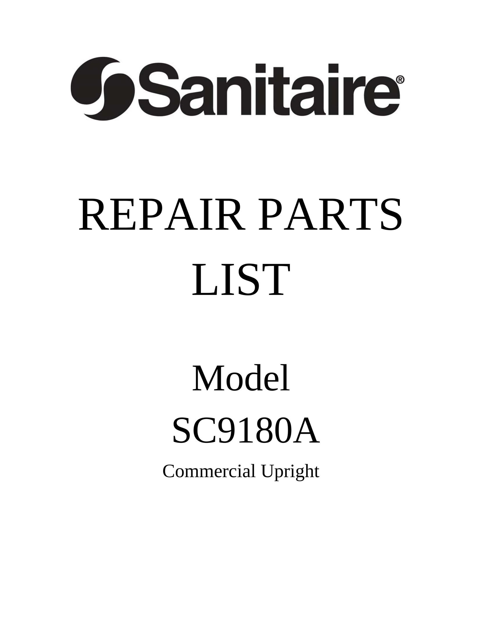 Sanitaire SC9180A Vacuum Cleaner User Manual