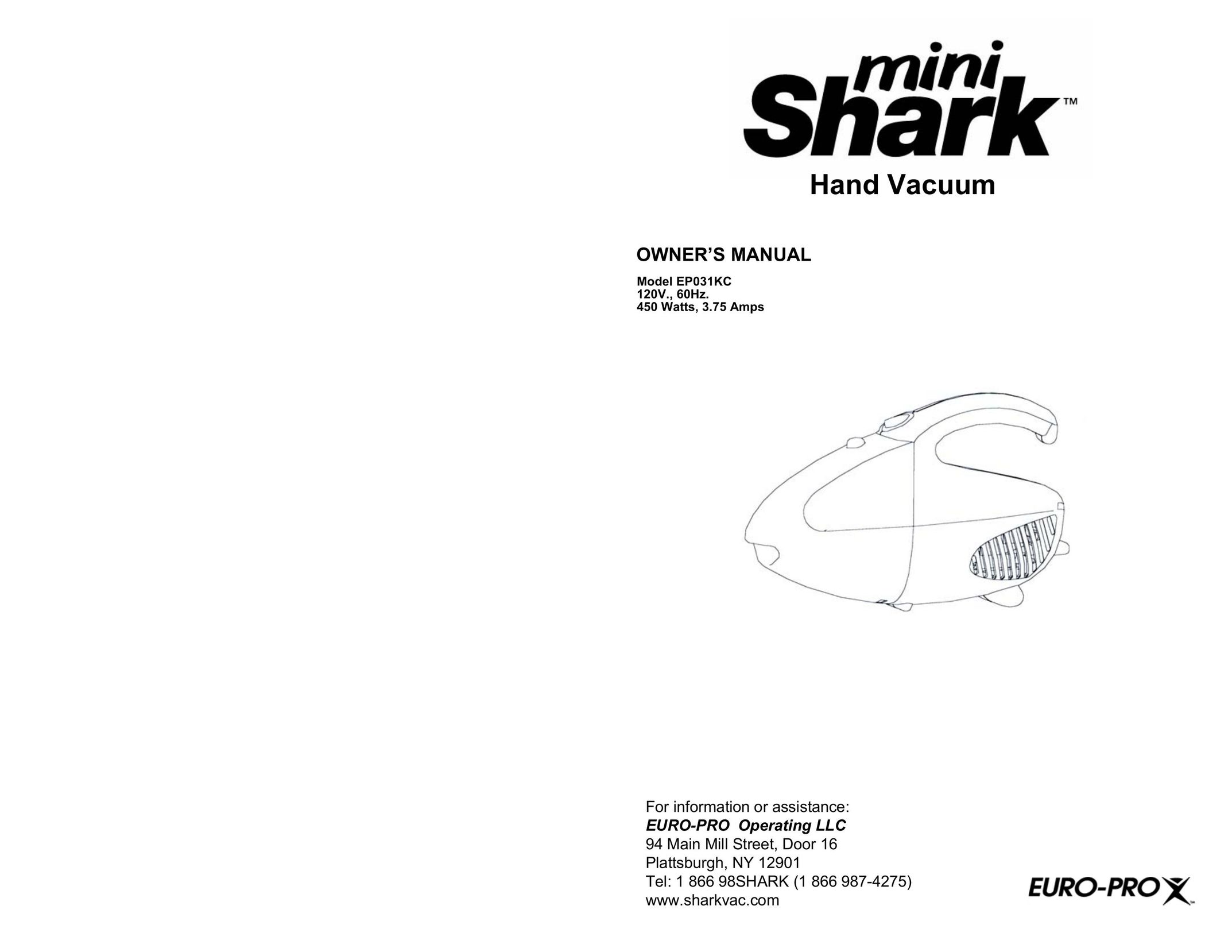 Shark EP031KC Vacuum Cleaner User Manual