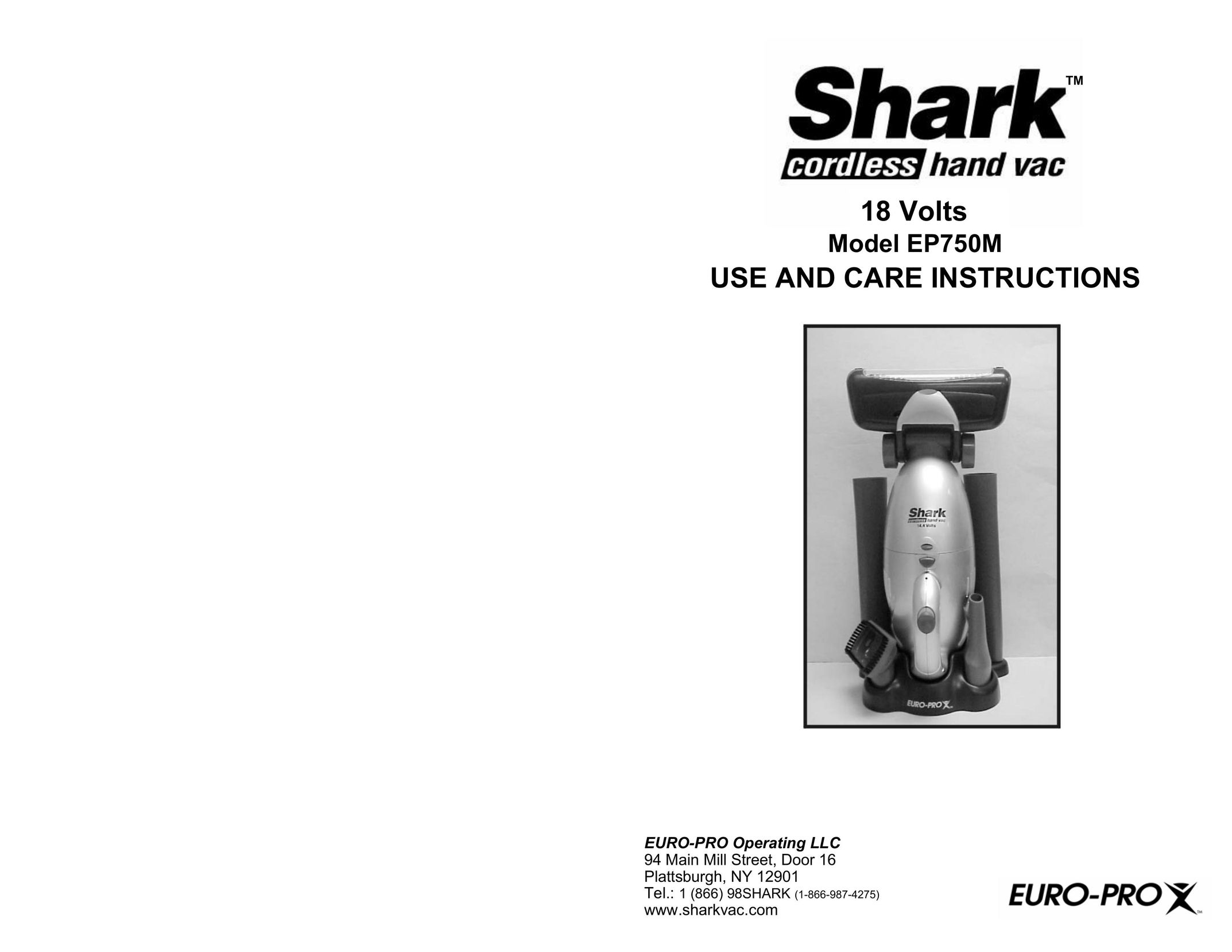 Shark EP750M Vacuum Cleaner User Manual