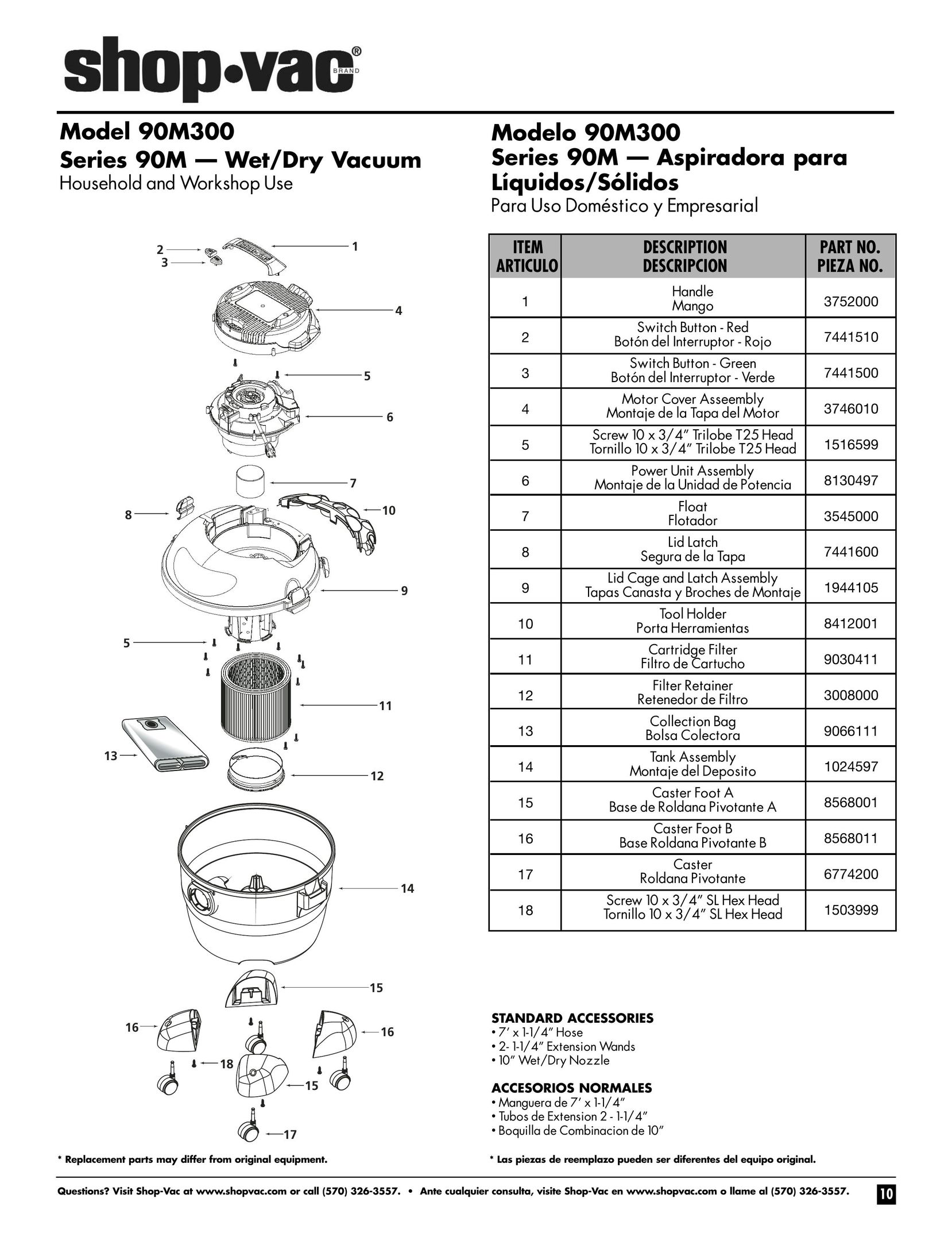 Shop-Vac 90M300 Vacuum Cleaner User Manual