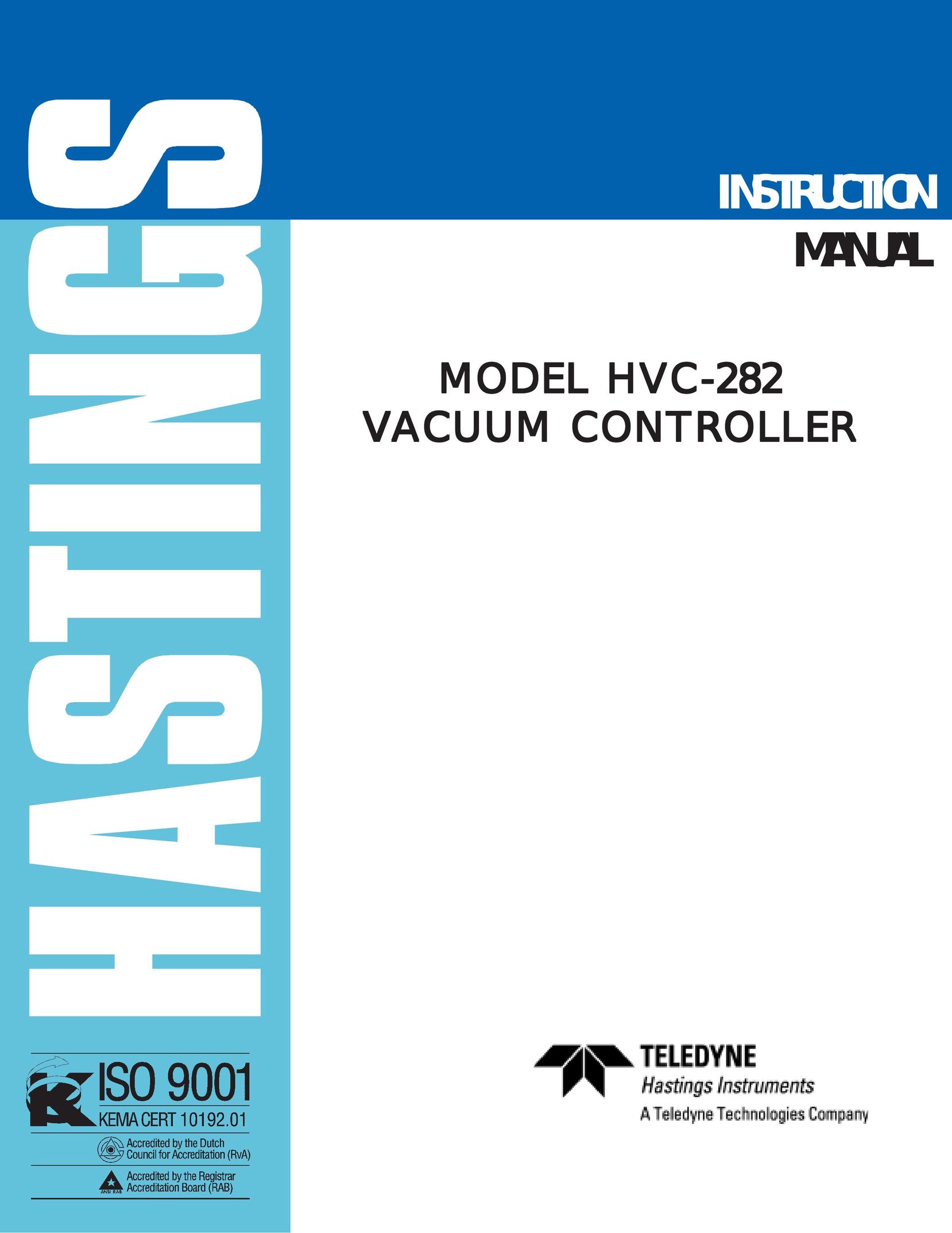 Teledyne HVC-282 Vacuum Cleaner User Manual