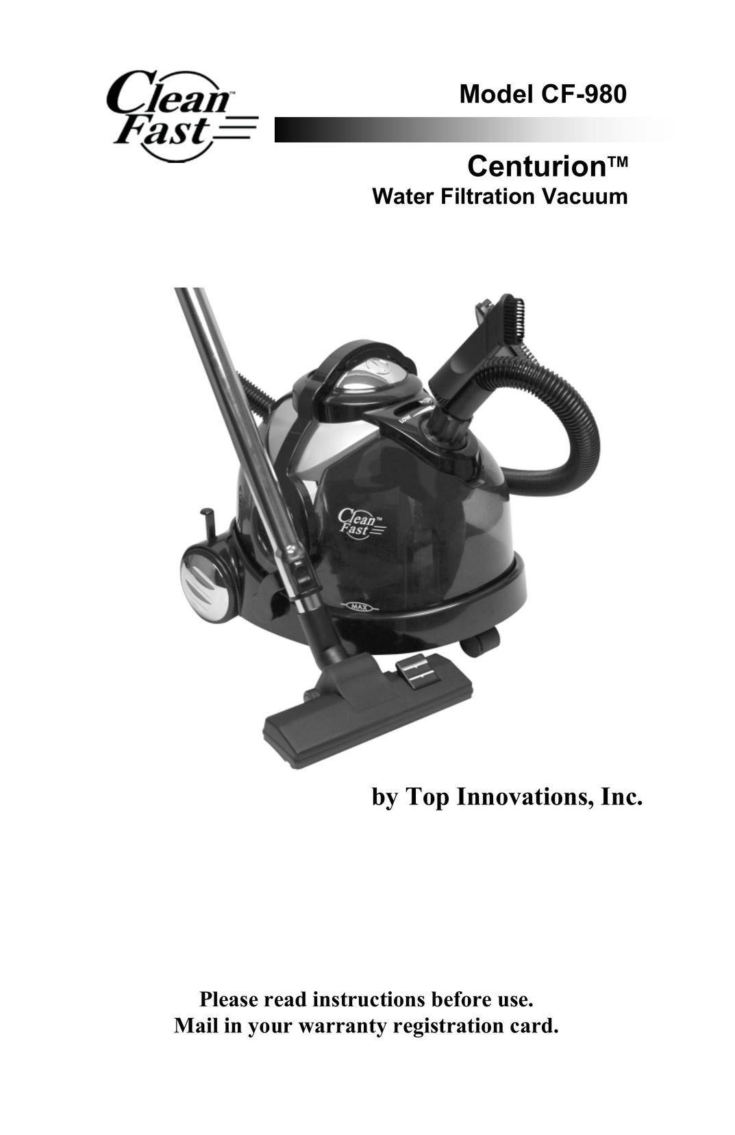 Top Innovations CF-980 Vacuum Cleaner User Manual