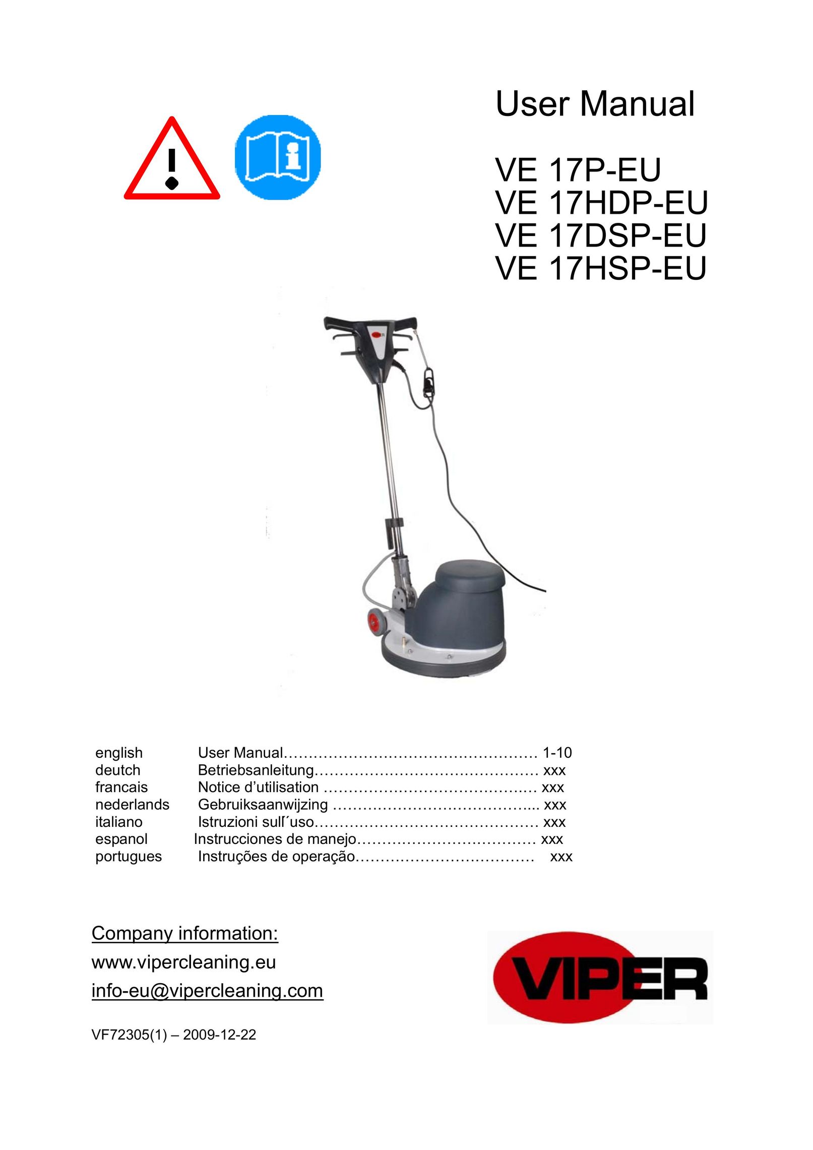 Viper VE 17DSP-EU Vacuum Cleaner User Manual