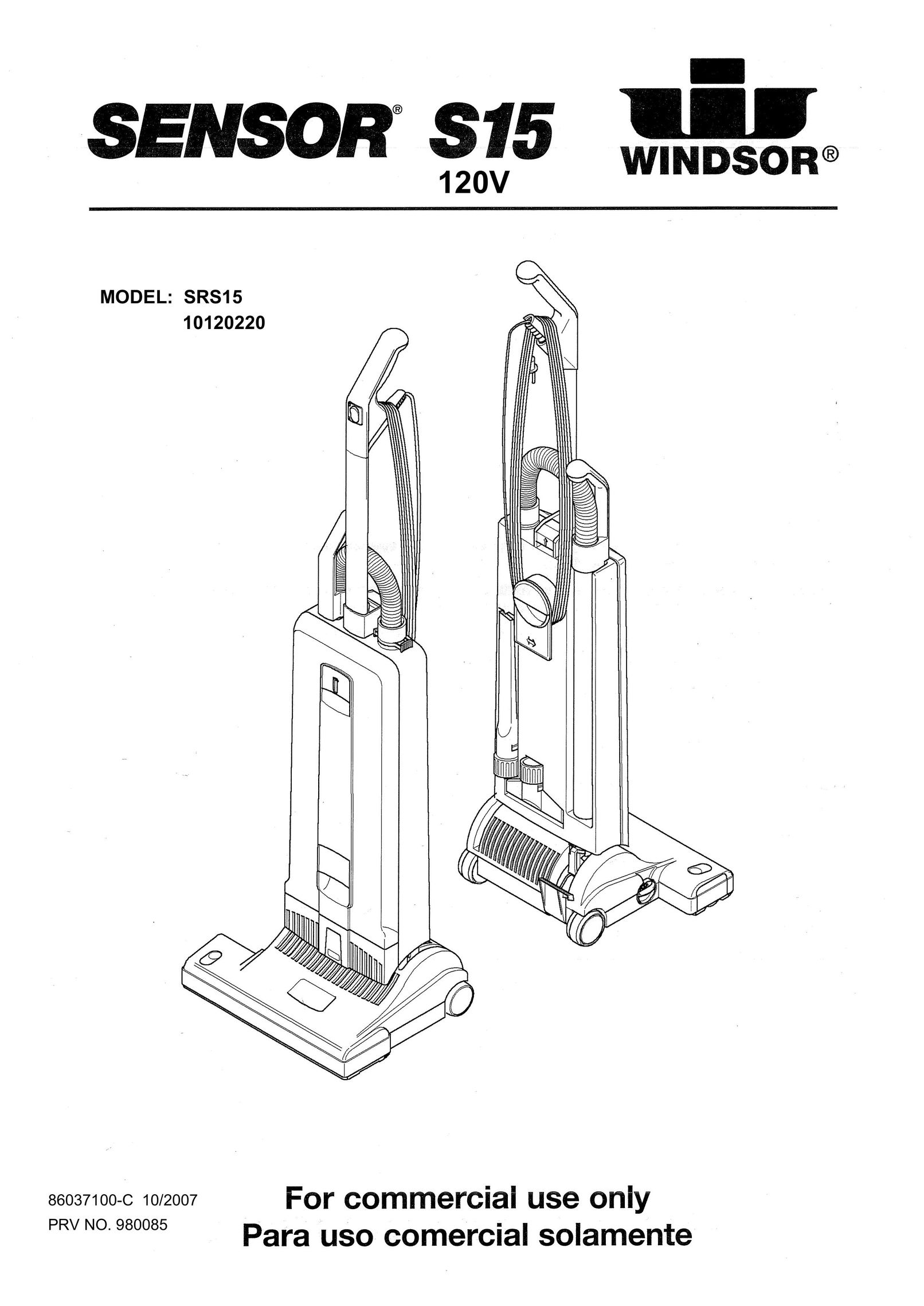 Windsor 10120220 Vacuum Cleaner User Manual