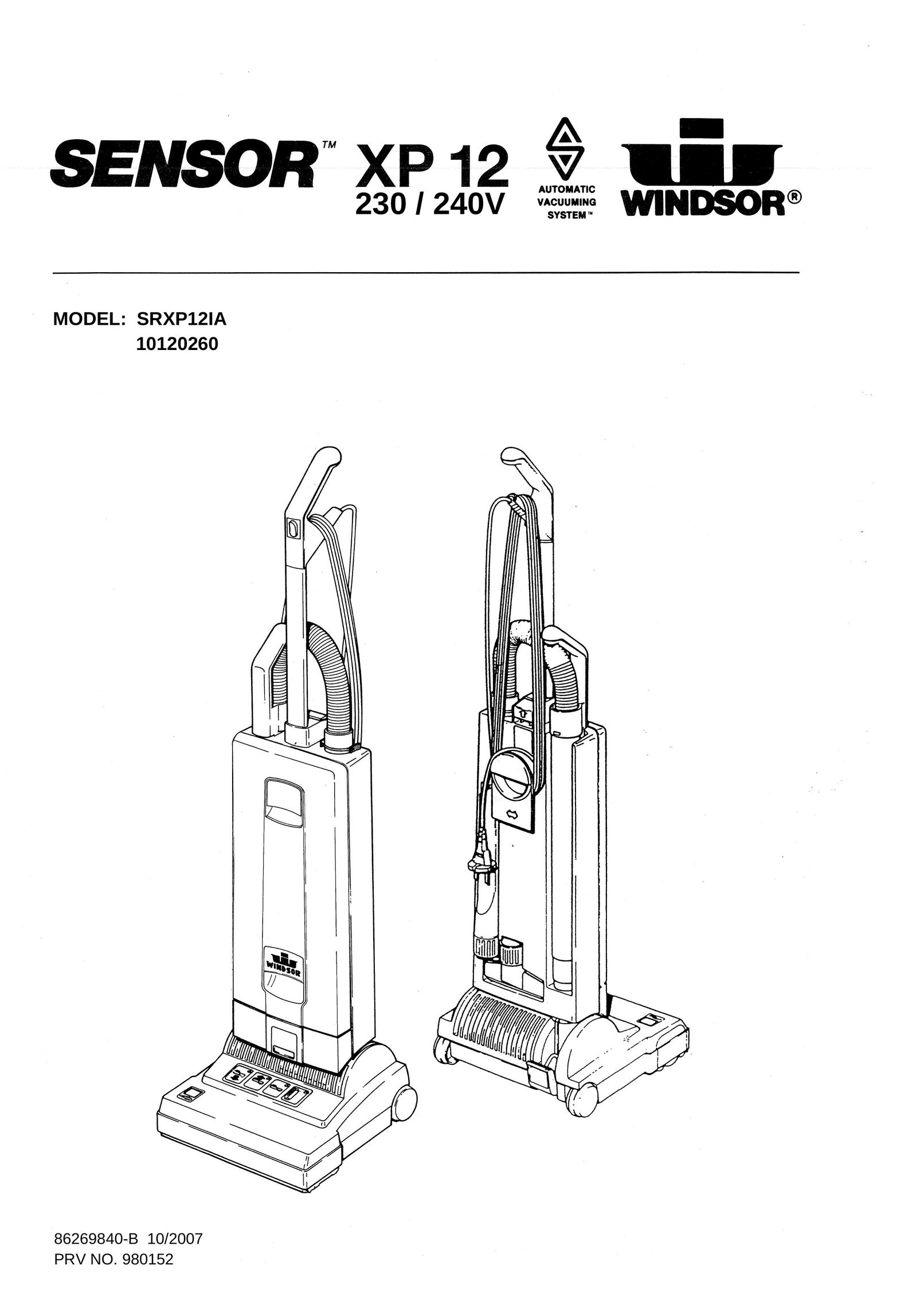 Windsor 10120260 Vacuum Cleaner User Manual