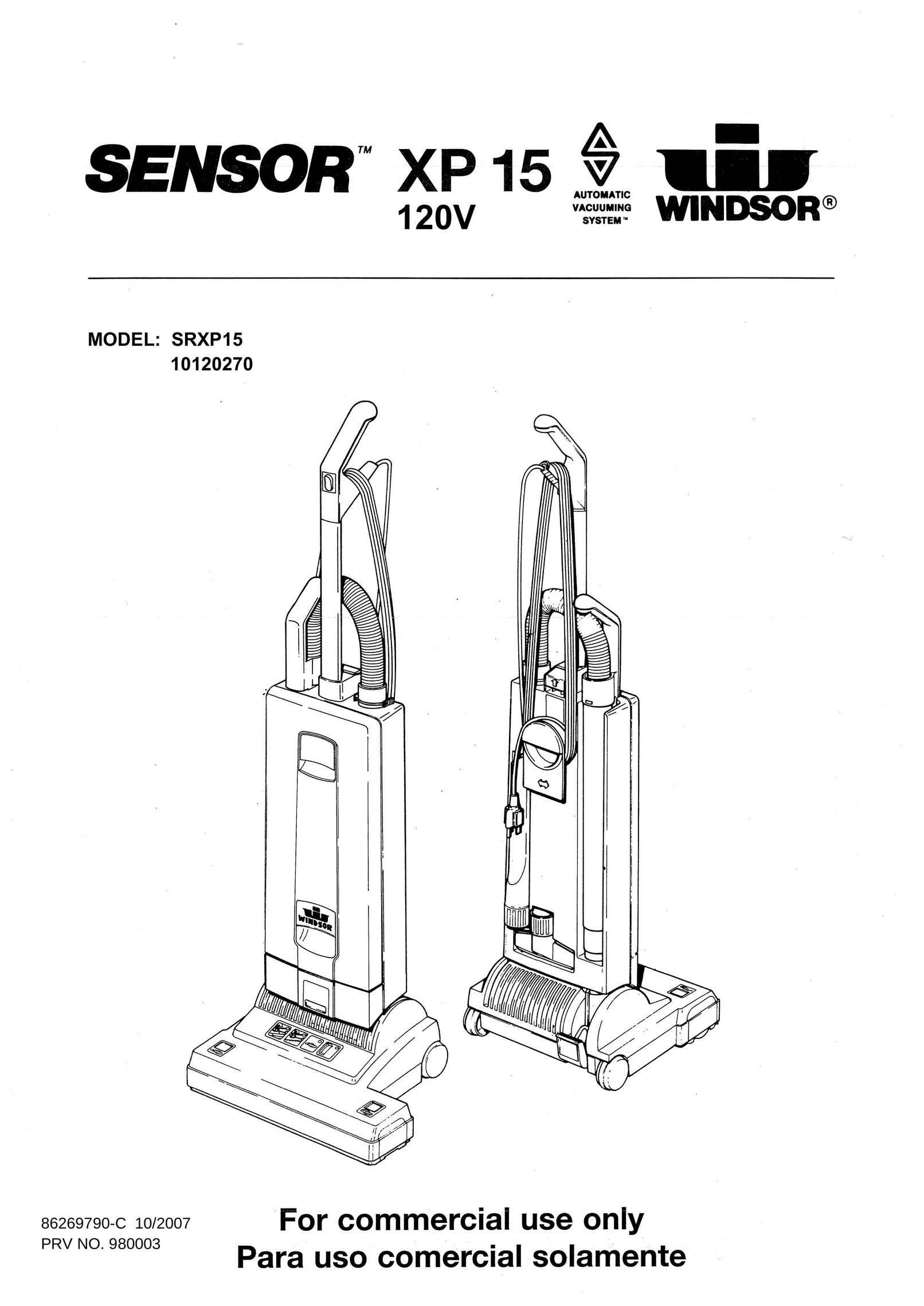 Windsor 10120270 Vacuum Cleaner User Manual