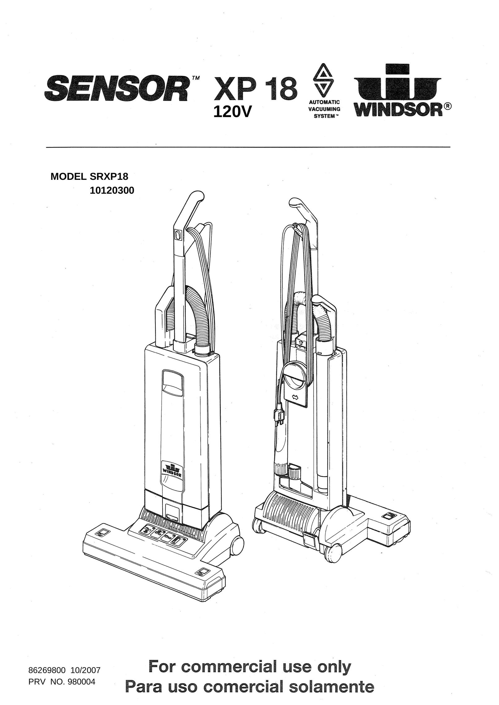 Windsor 10120300 Vacuum Cleaner User Manual