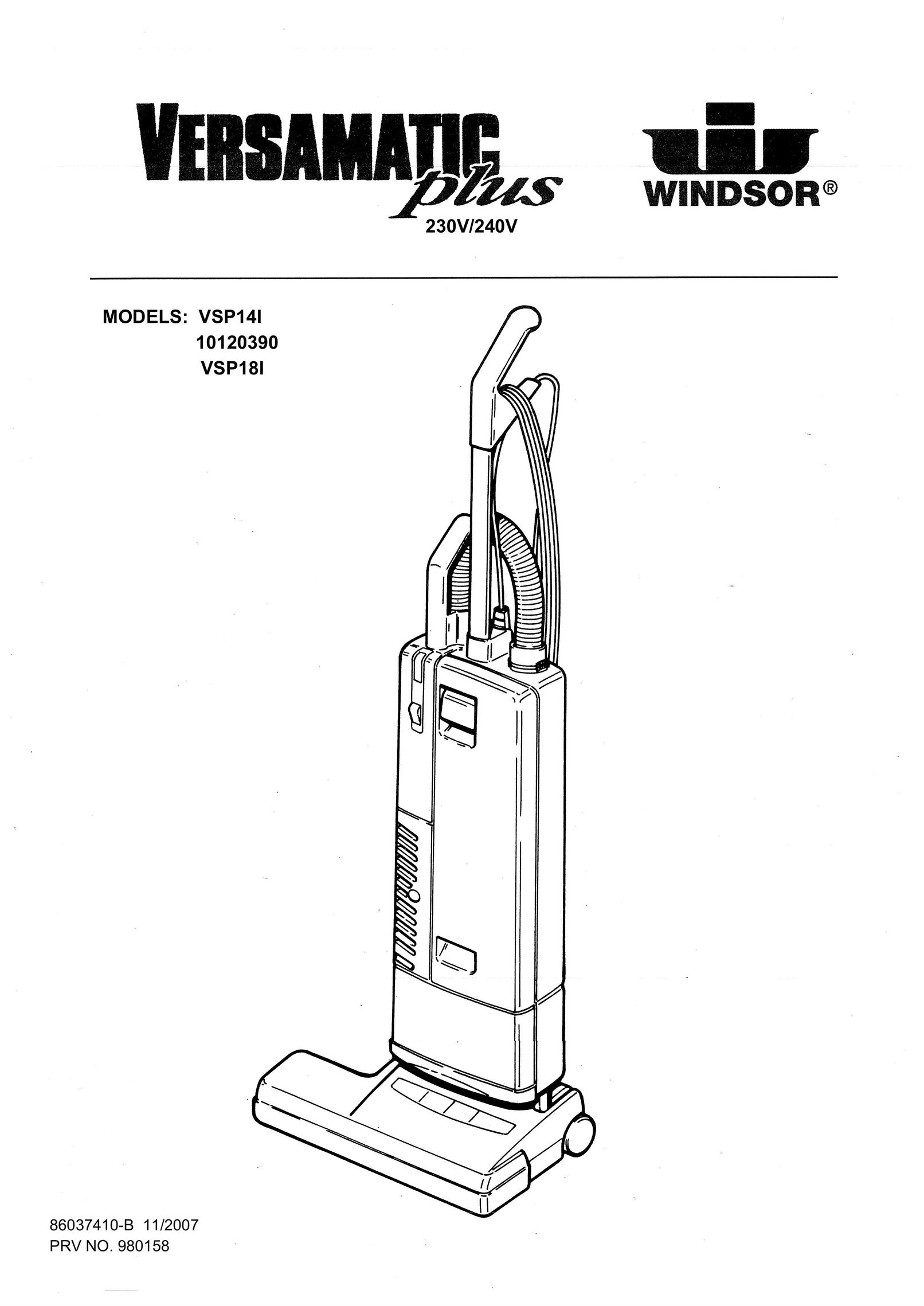 Windsor 10120390 Vacuum Cleaner User Manual