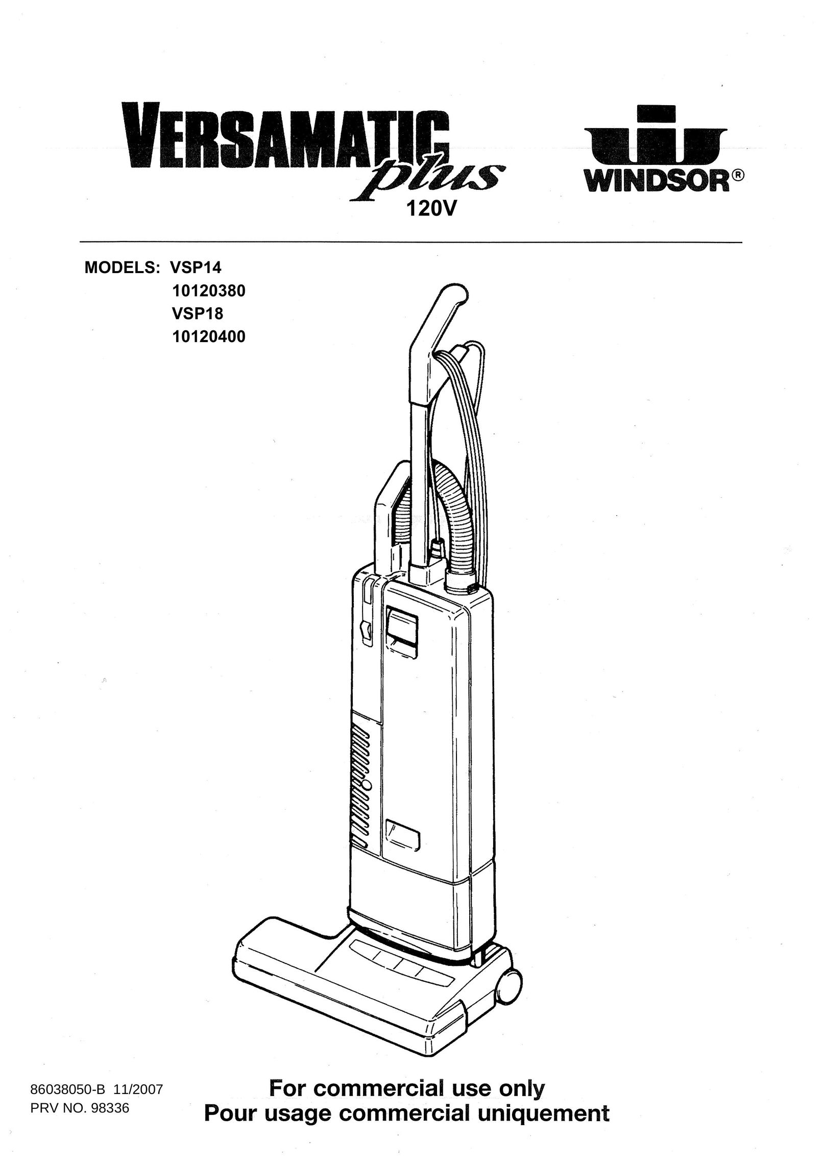 Windsor 10120400 Vacuum Cleaner User Manual