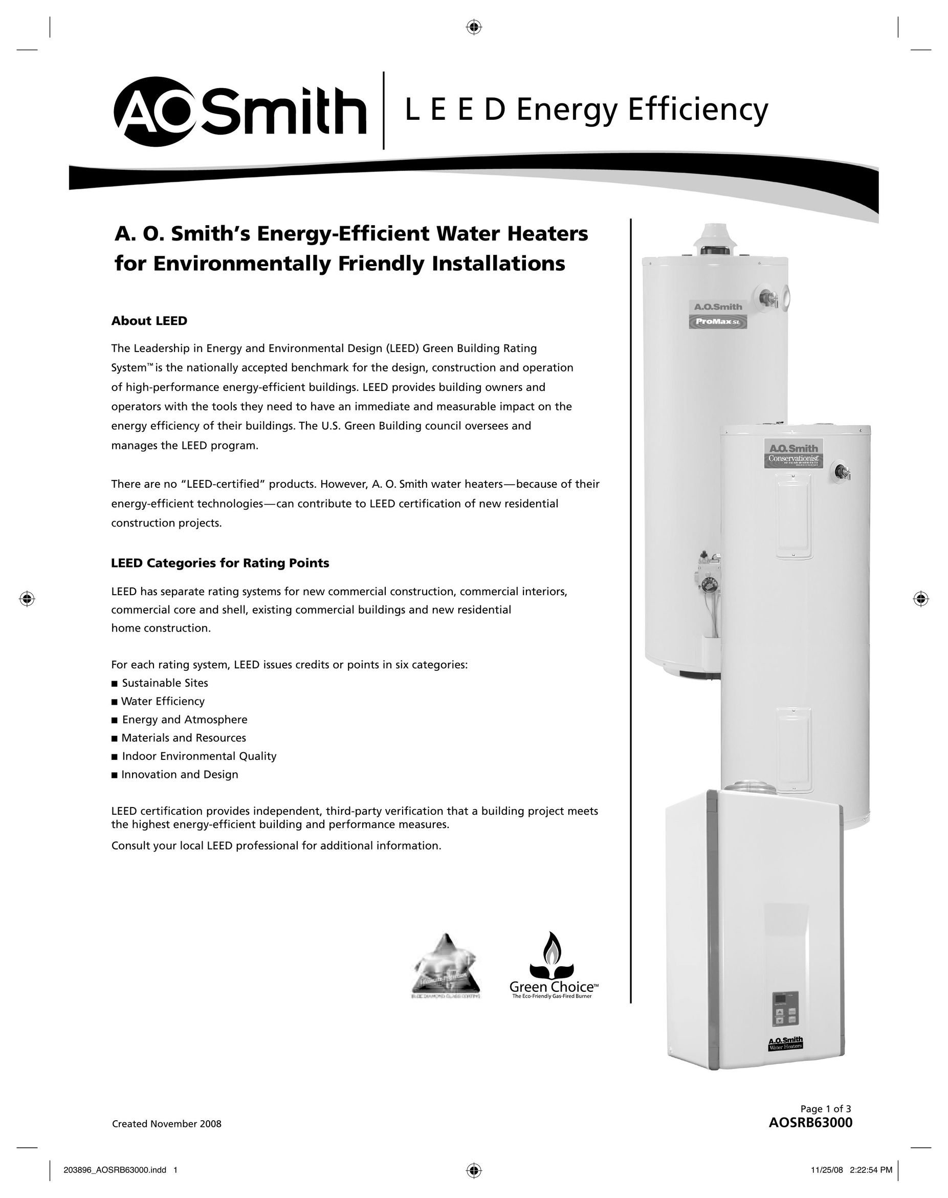 A.O. Smith 201 Series Water Heater User Manual