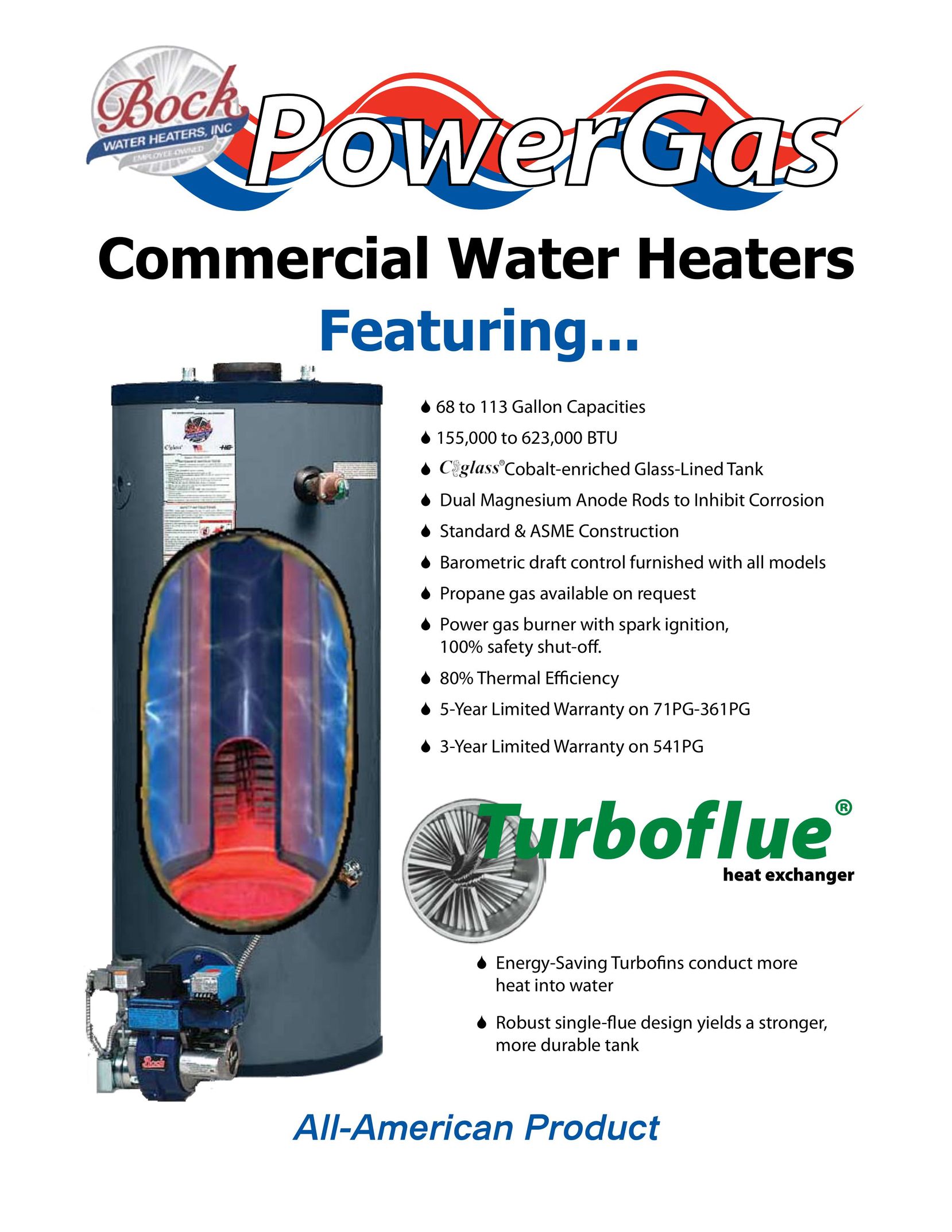 Bock Water heaters 71PG-361PG Water Heater User Manual