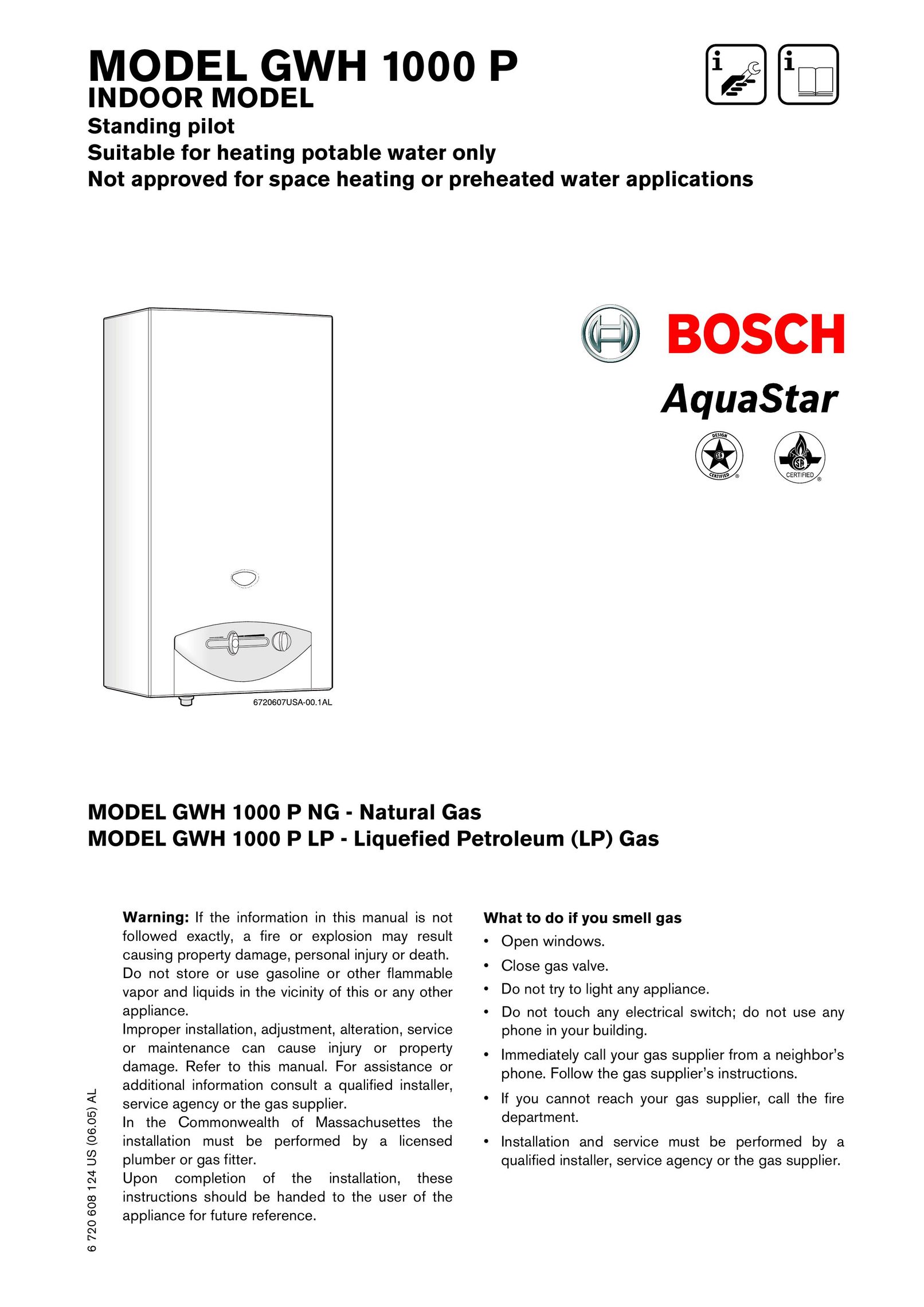 Bosch Appliances GWH 1000 Water Heater User Manual