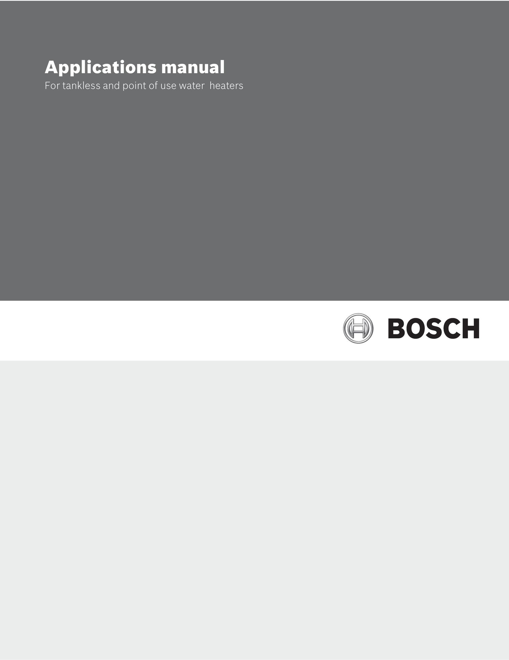 Bosch Appliances GWH 260 PN/HN2 Water Heater User Manual