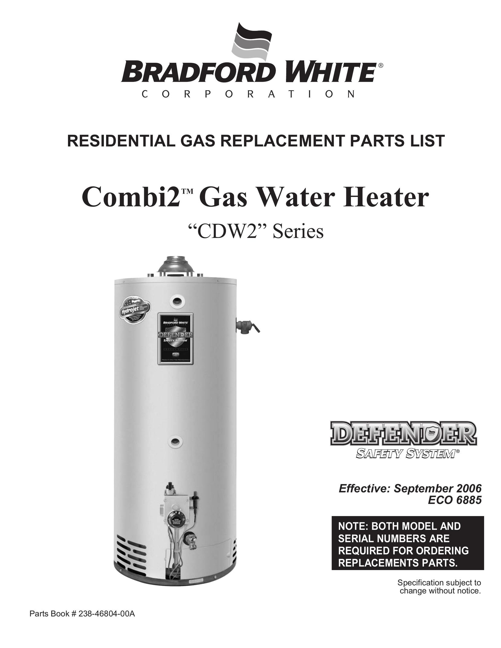 Bradford-White Corp "CDW2" Series Water Heater User Manual