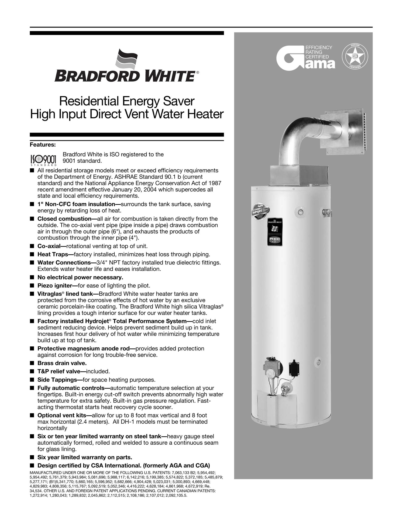 Bradford-White Corp 105-B Water Heater User Manual