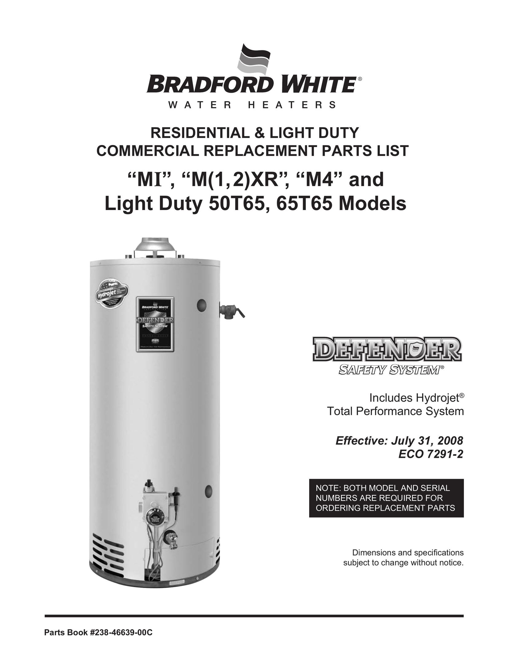 Bradford-White Corp 50T65 Water Heater User Manual