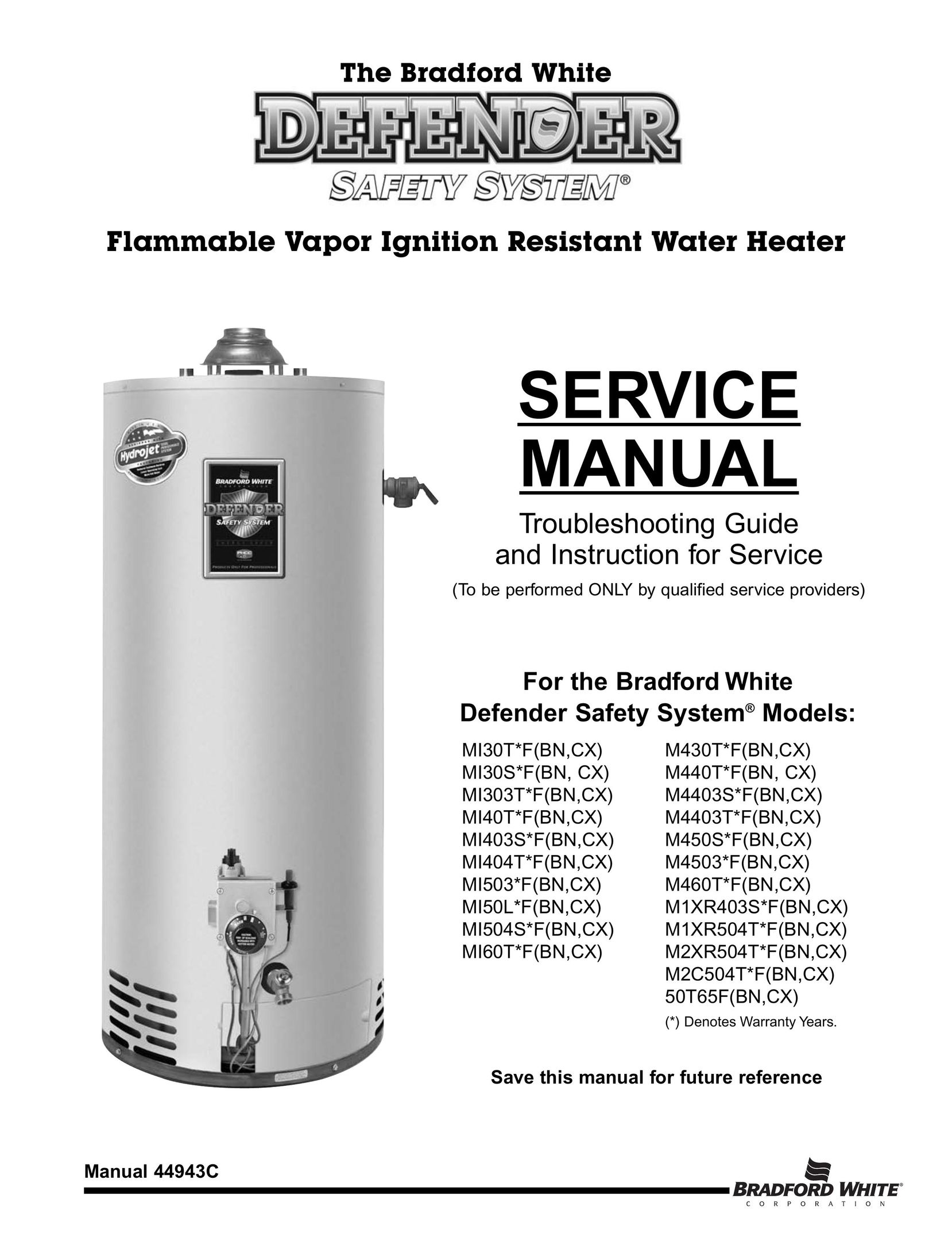 Bradford-White Corp 50T65F Water Heater User Manual