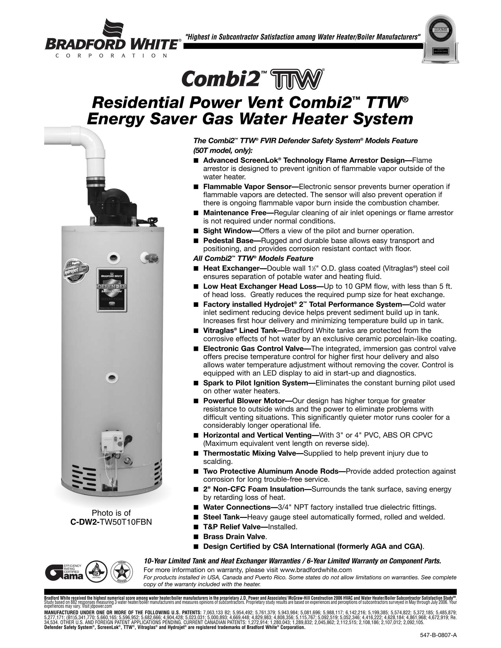 Bradford-White Corp 547-B Water Heater User Manual