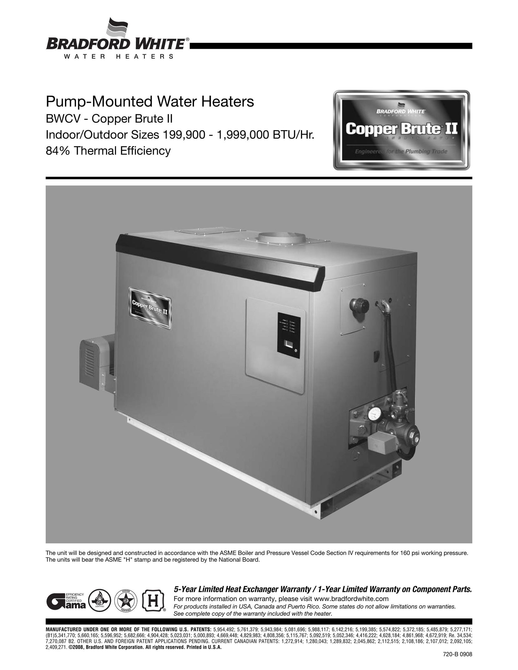 Bradford-White Corp 720-B Water Heater User Manual