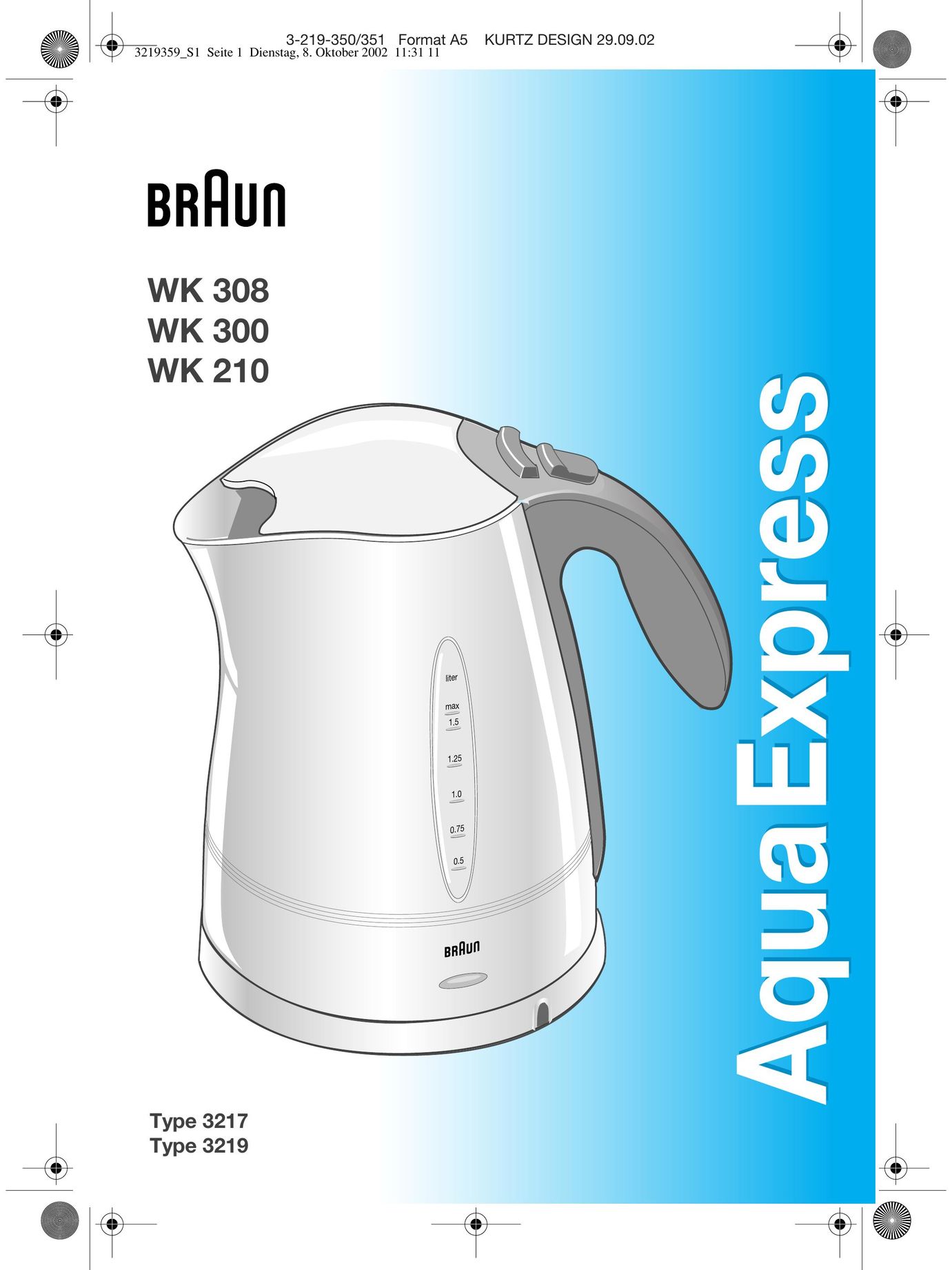 Braun WK 308 Water Heater User Manual