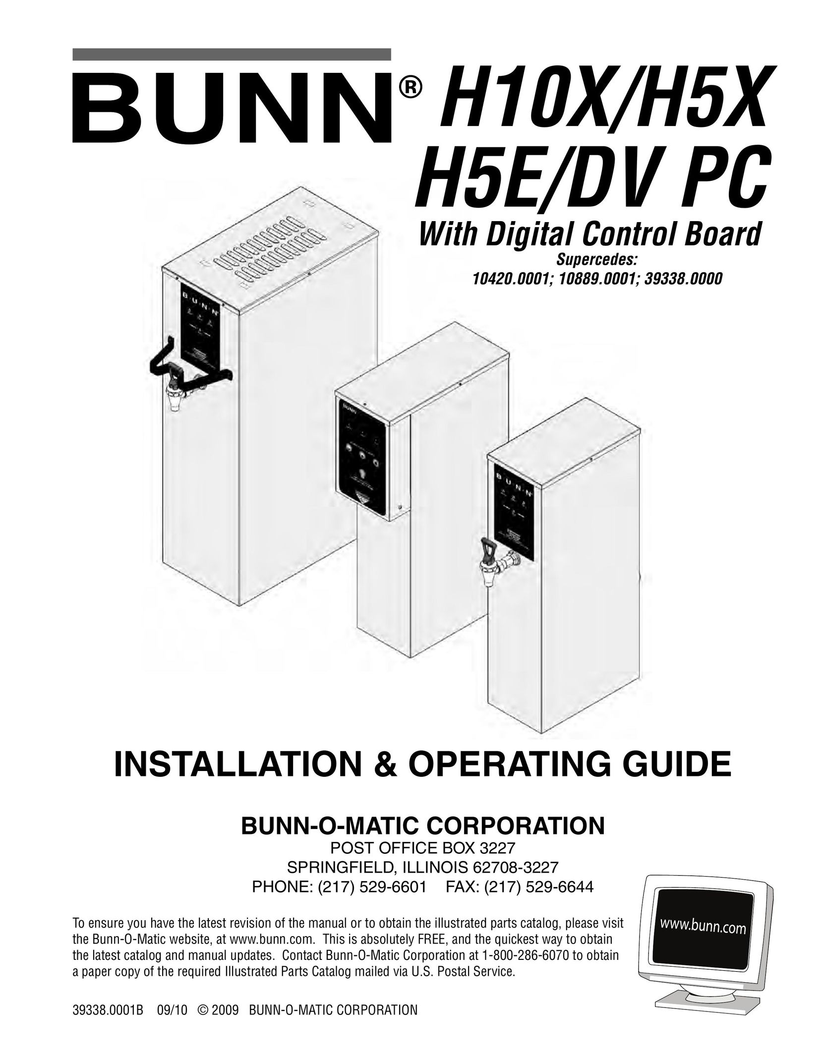Bunn H5E Water Heater User Manual