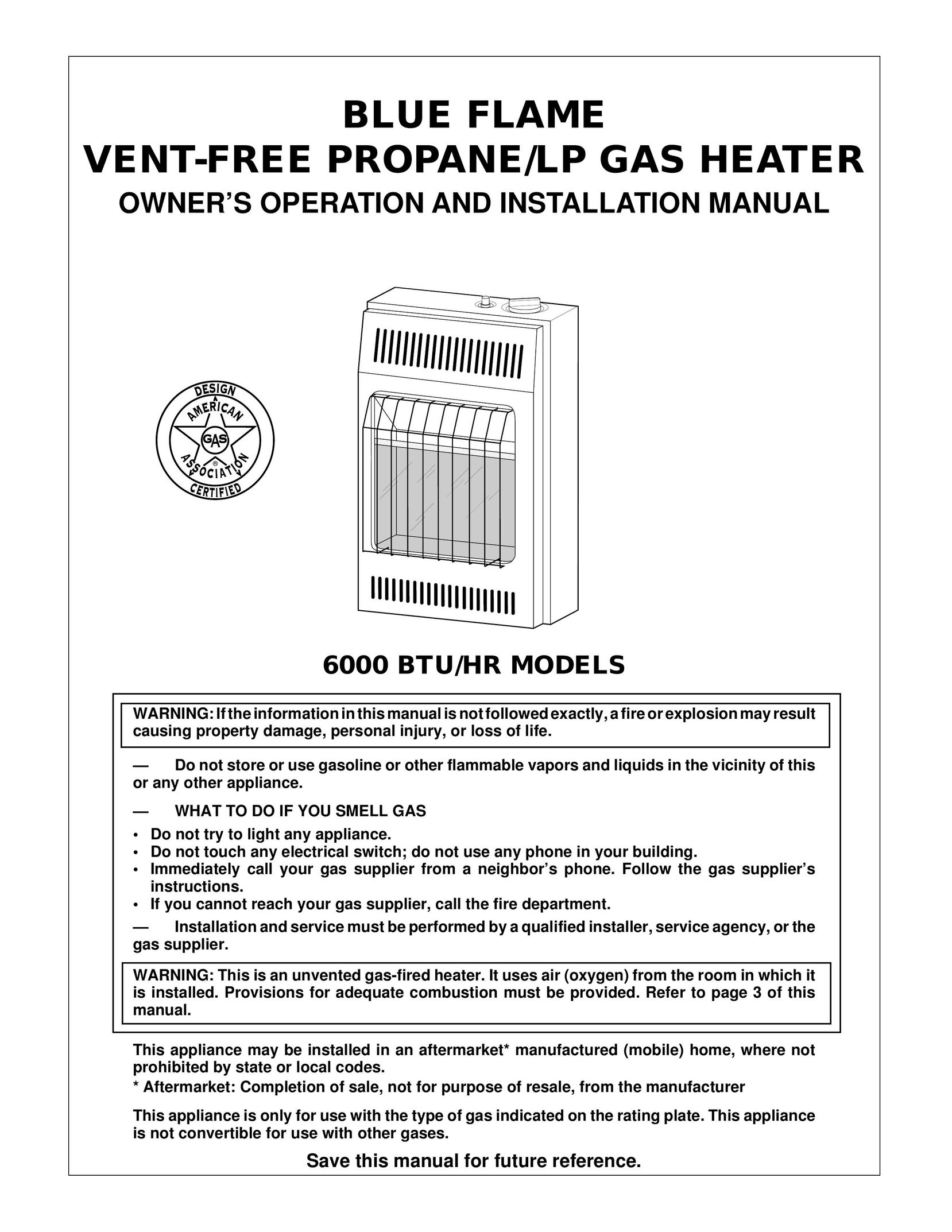 Desa 6000 BTU/HR Water Heater User Manual