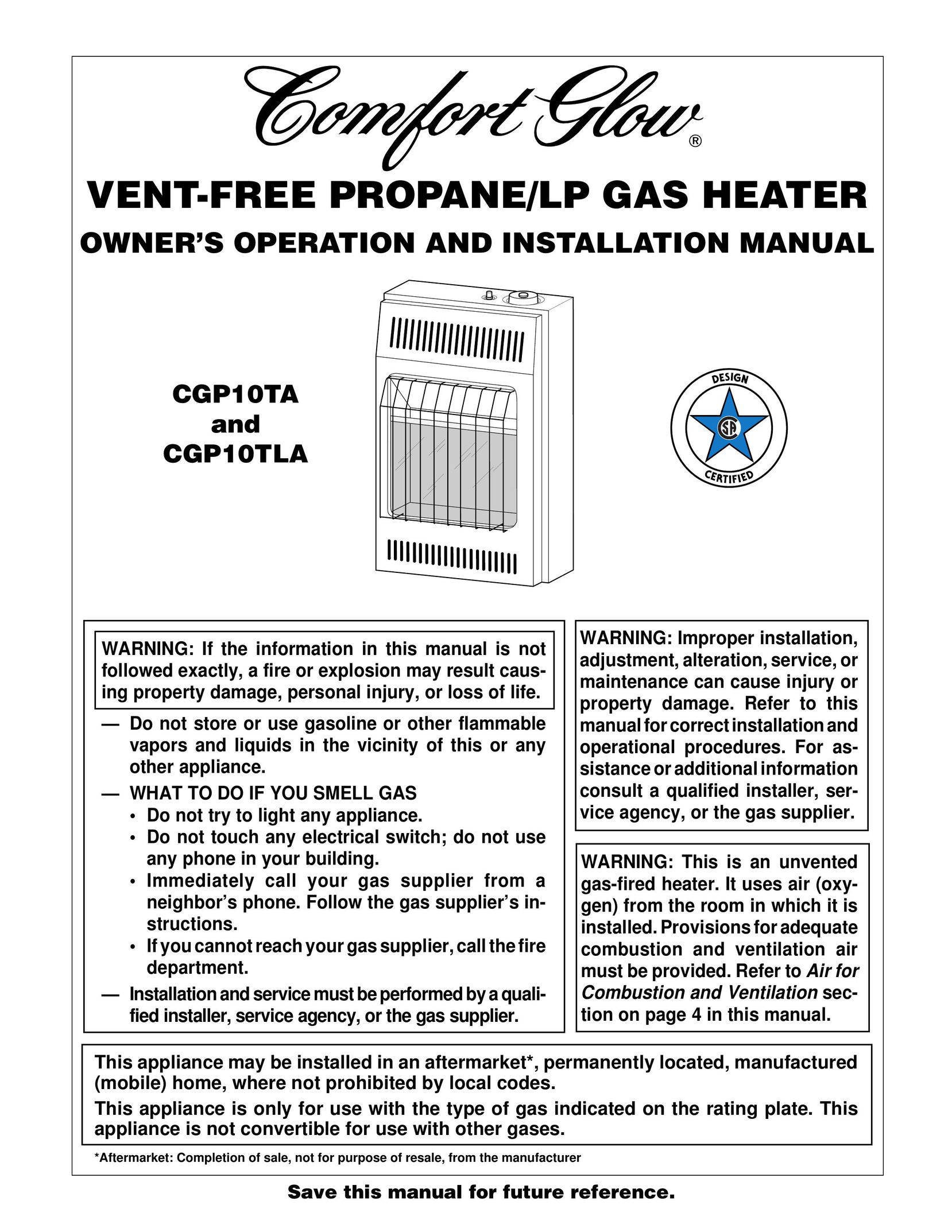 Desa CGP10TLA Water Heater User Manual