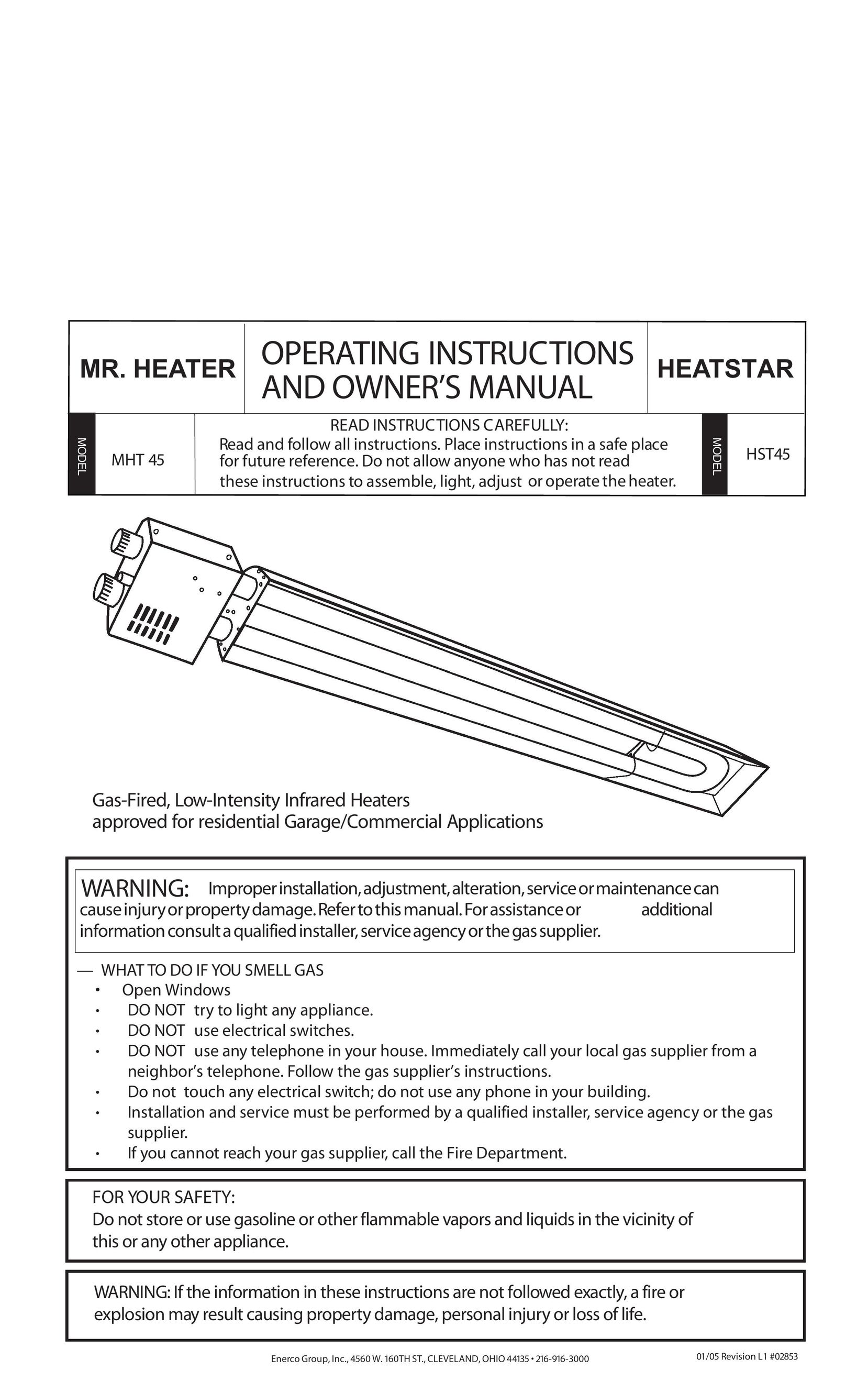 Enerco HST45 Water Heater User Manual
