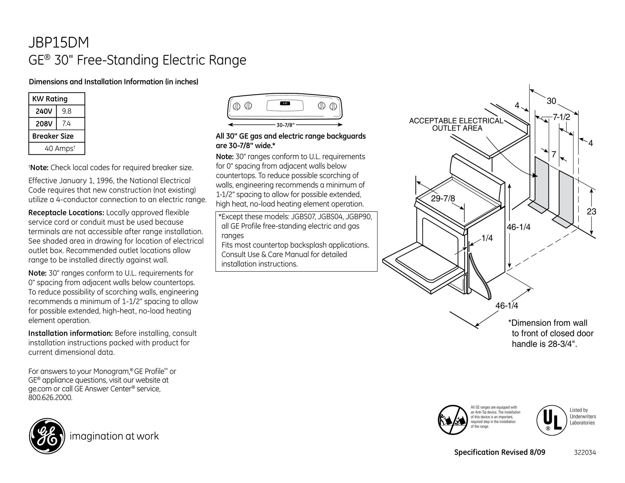 GE JBP15DM Water Heater User Manual