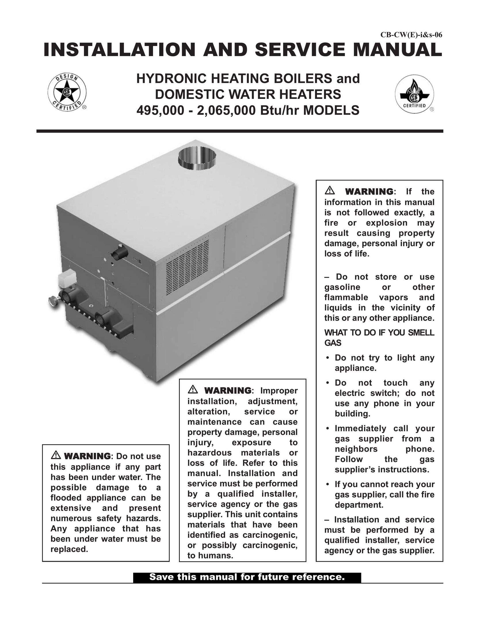 Lochinvar 065 Water Heater User Manual