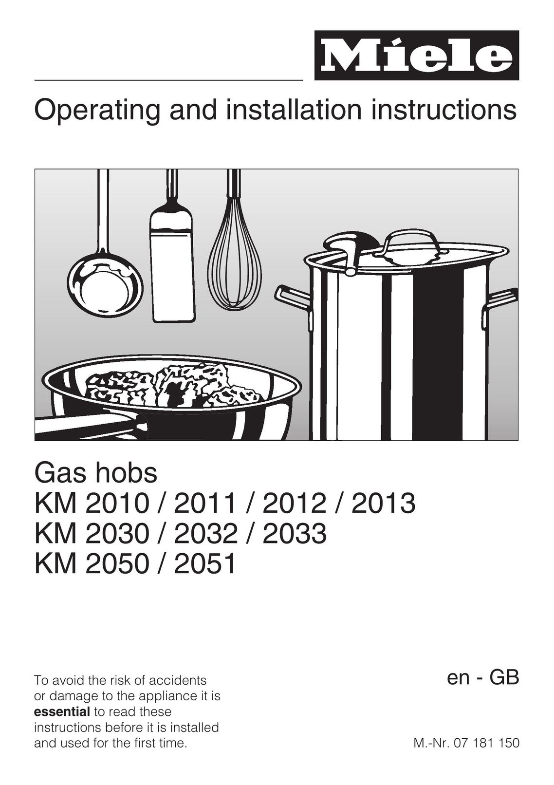Miele KM 2011 Water Heater User Manual