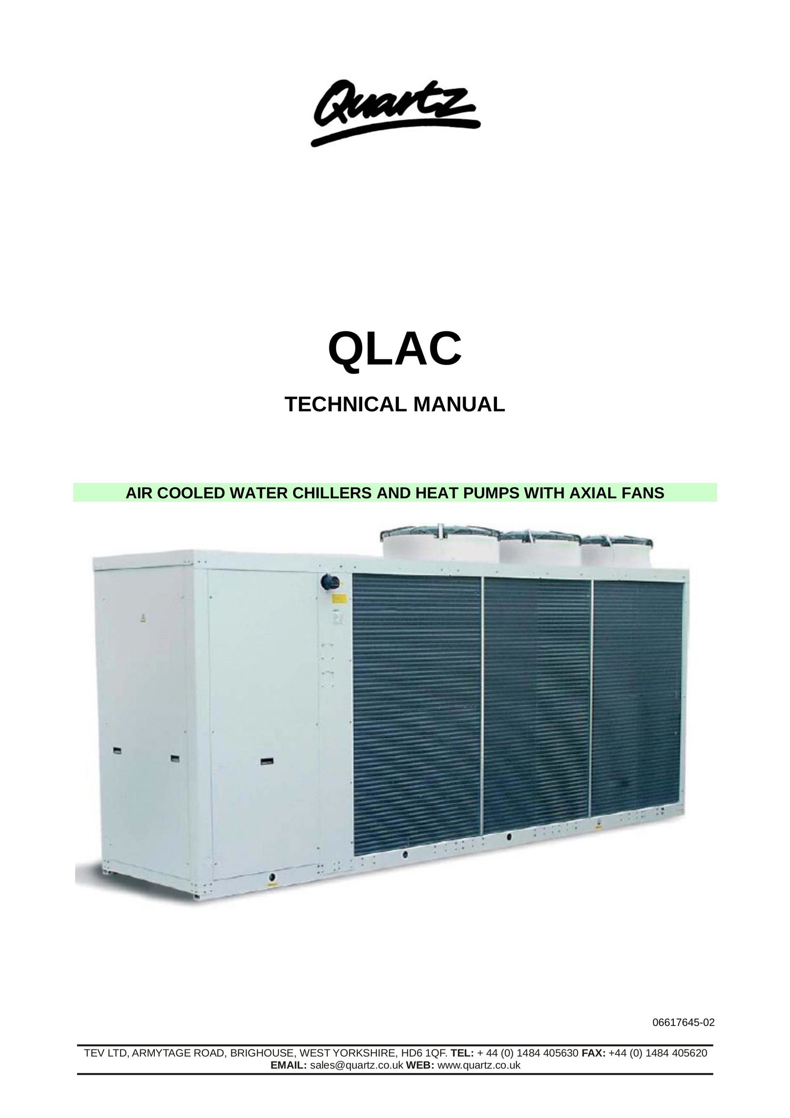 Quartz TECHNICAL MANUAL AIR COOLED WATER CHILLERS AND HEAT PUMPS WITH AXIAL FANS Water Heater User Manual