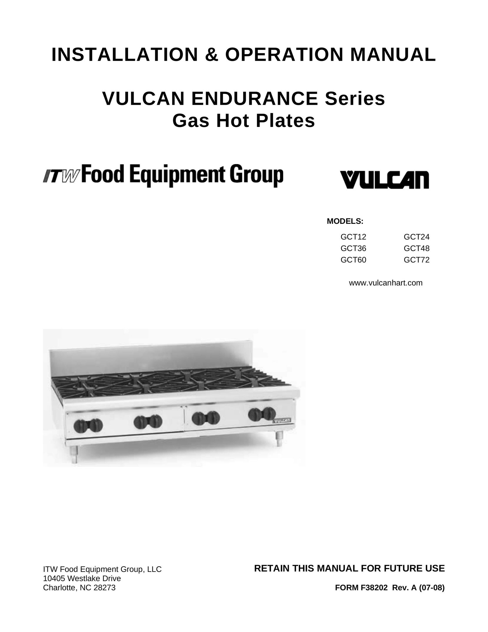 Vulcan-Hart GCT12 Water Heater User Manual