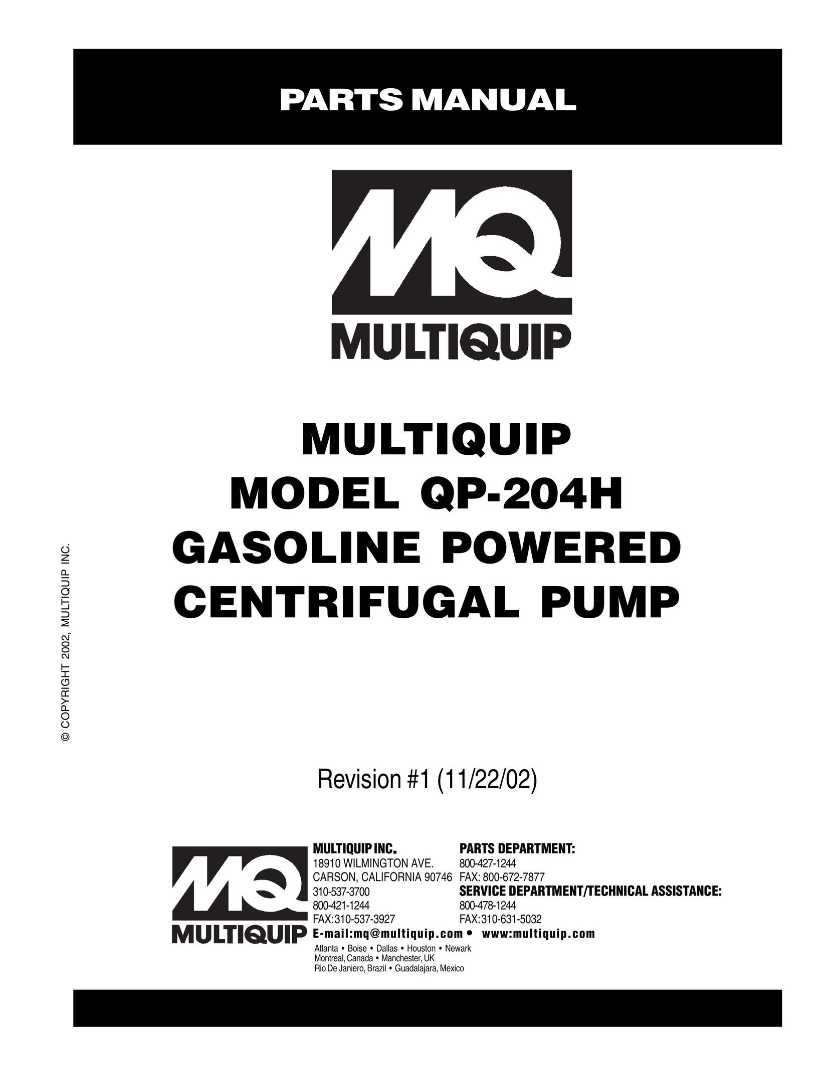 Bushnell QP-204H Water Pump User Manual